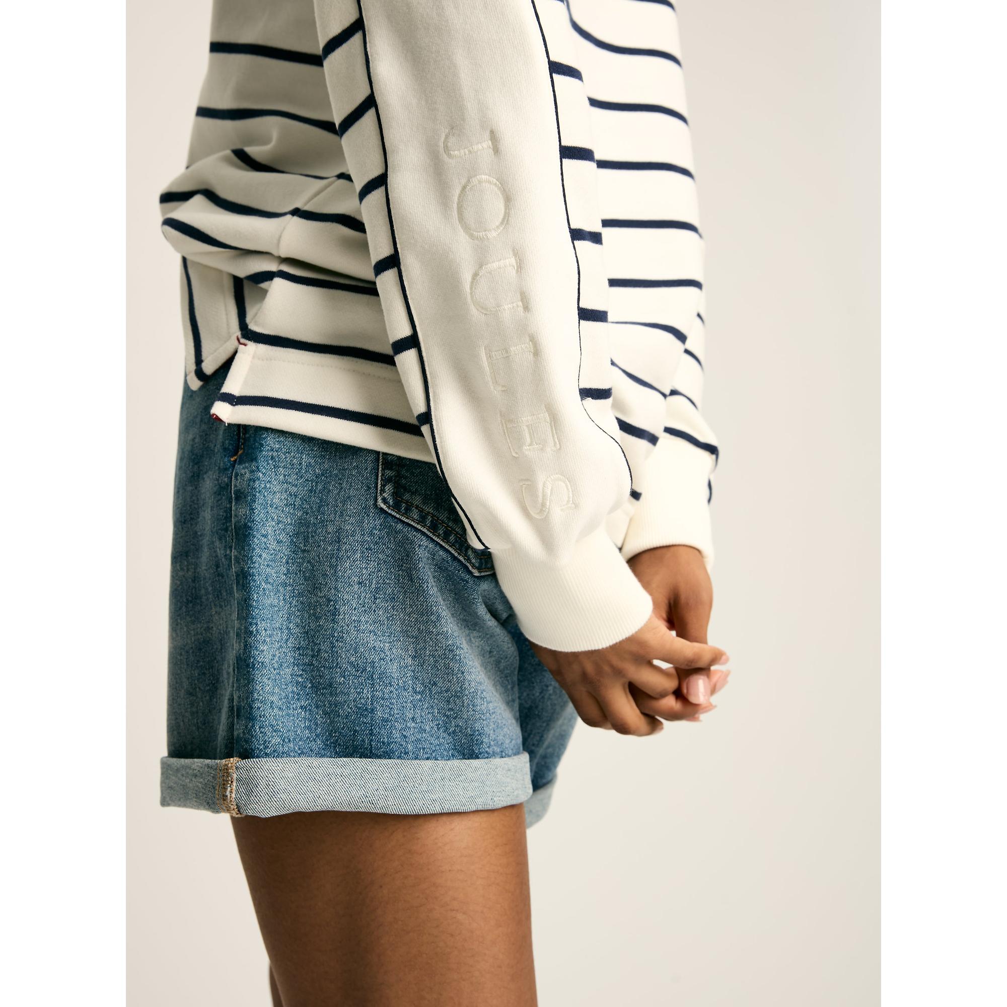 Product image 8 of 8 of Joules Women's Southwold Button Down Striped Sweatshirt - Navy