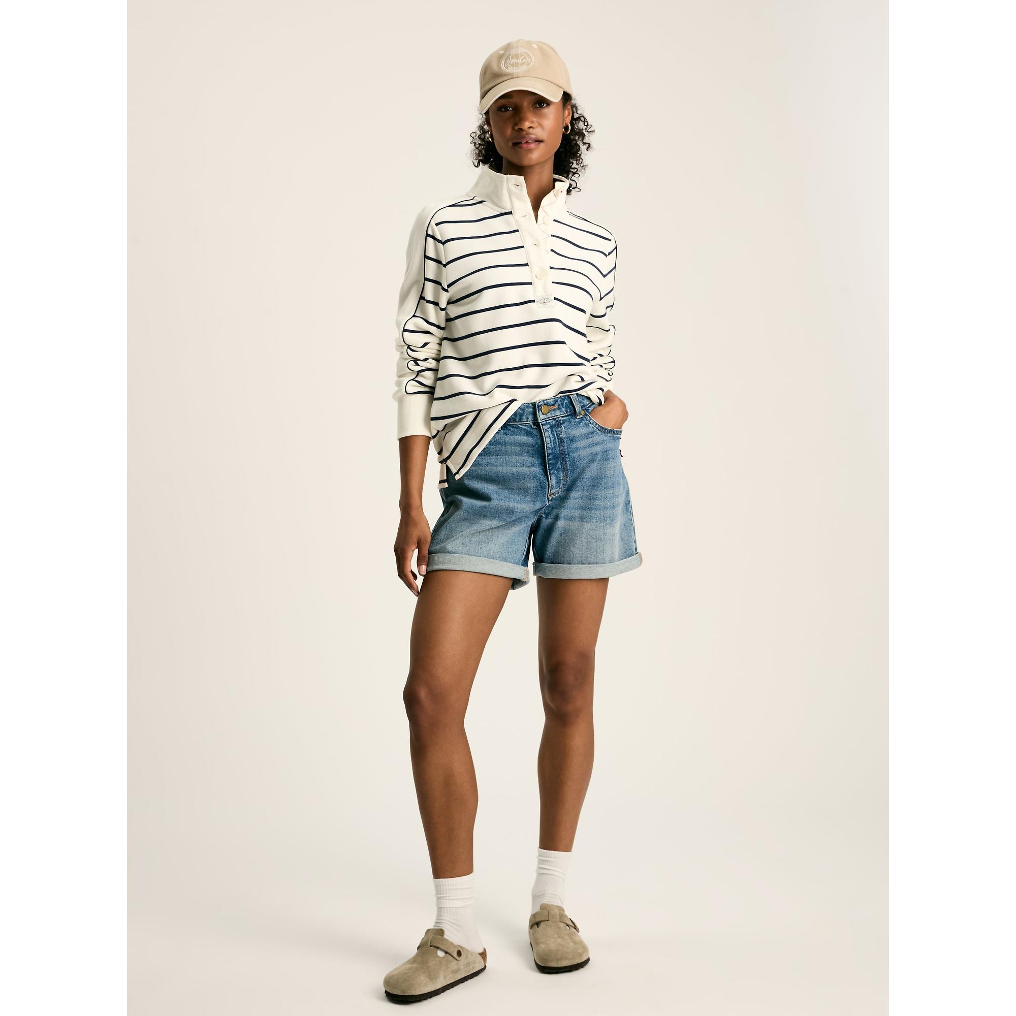 Product image 2 of 8 of Joules Women's Southwold Button Down Striped Sweatshirt - Navy