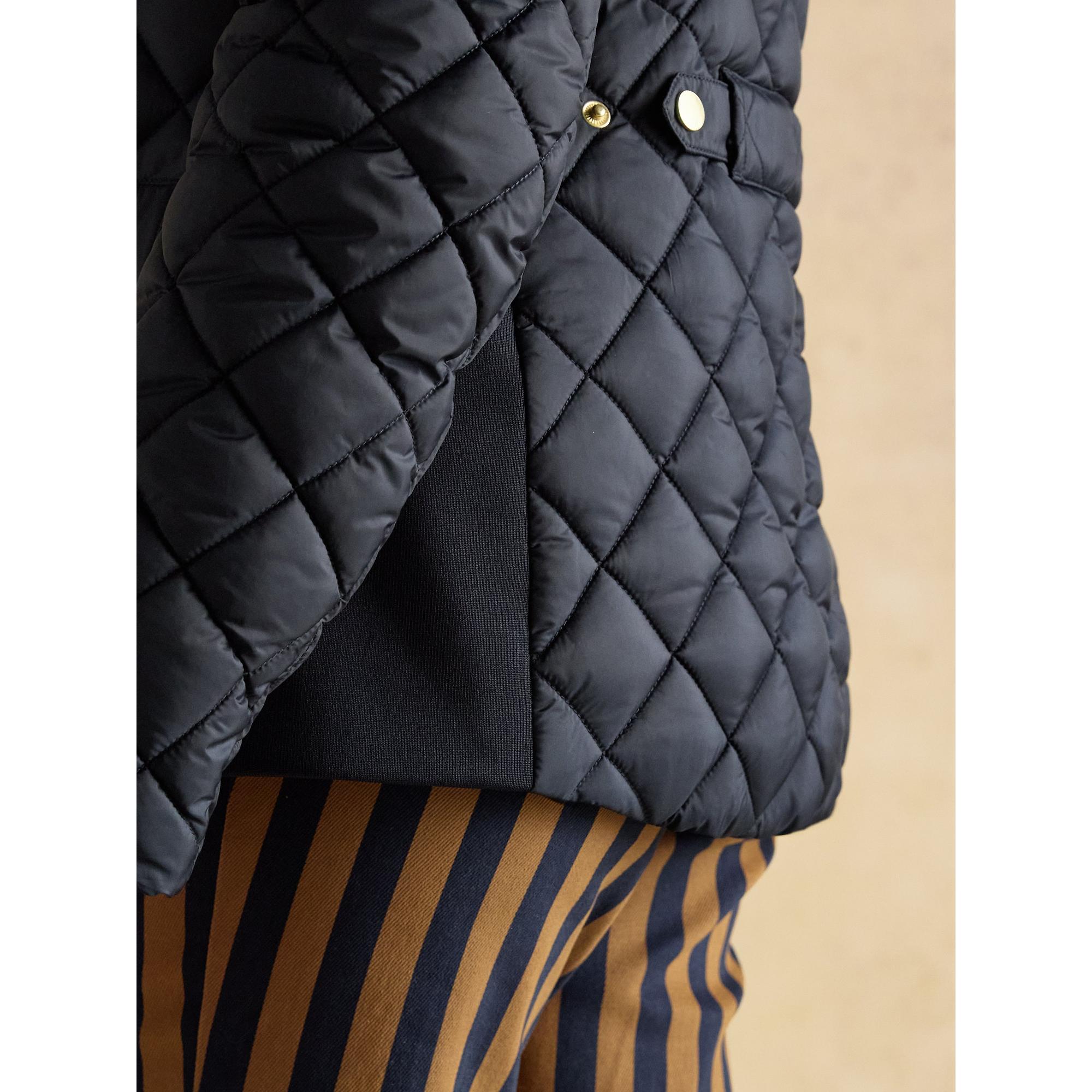 Product image 12 of 12 of Joules Women's Braemar Luxe Showerproof Diamond Quilted Coat - Navy Blue