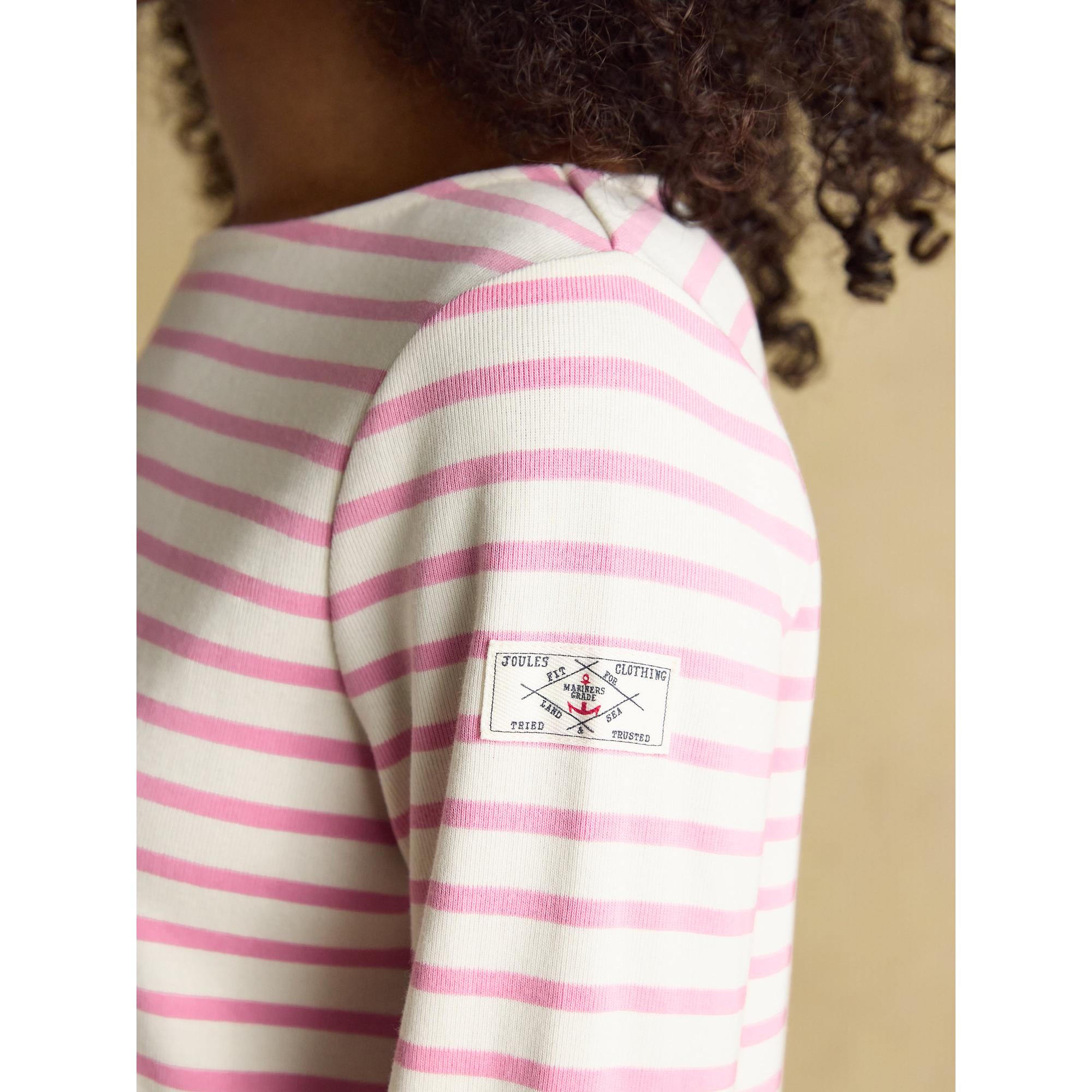 Product image 5 of 8 of Joules Women's Harbour Boat Neck 100% Cotton Long Sleeve Breton Top - Cream/Pink