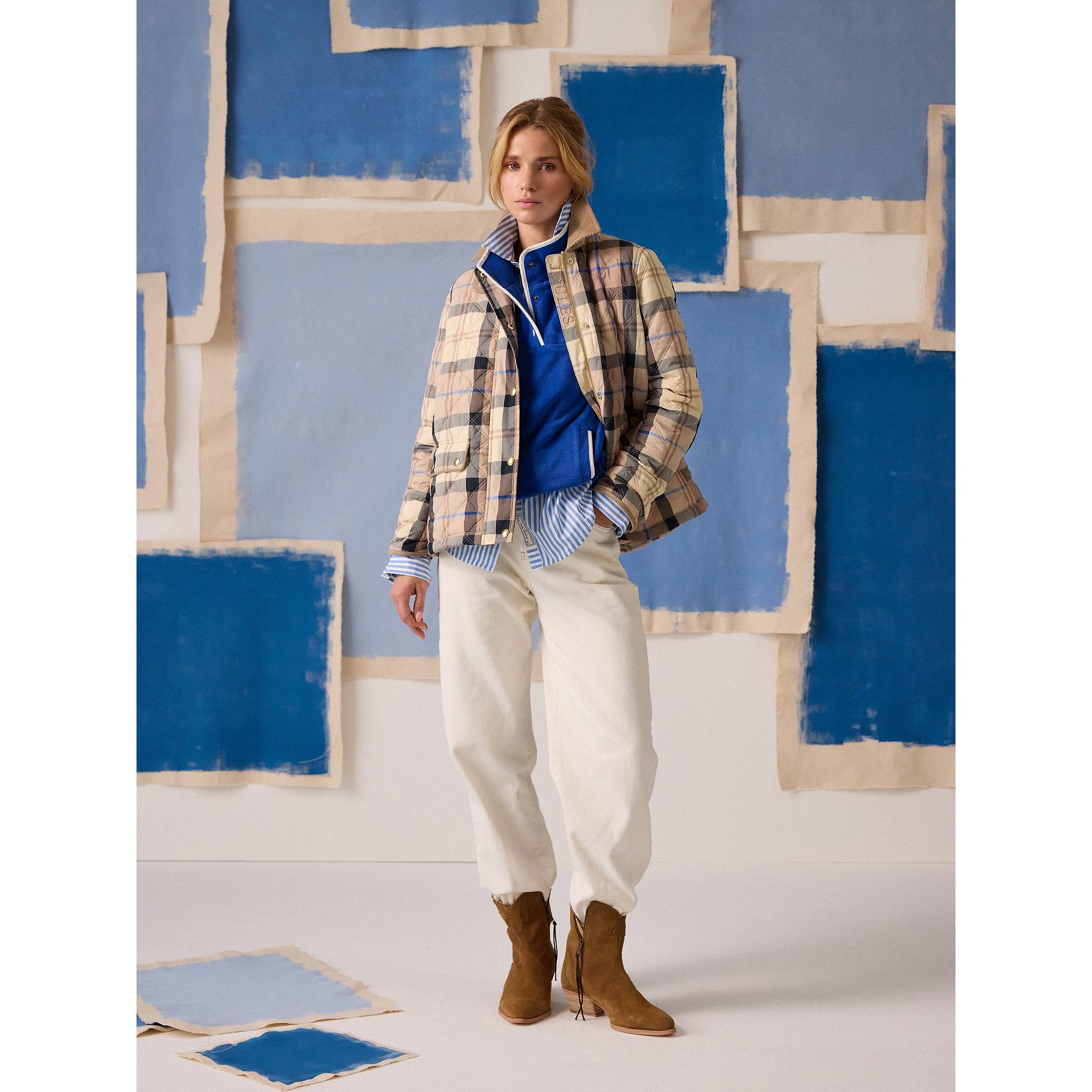 Product image 3 of 3 of Joules Women's Harrogate Showerproof Diamond Quilted Barn Jacket - Beige Check