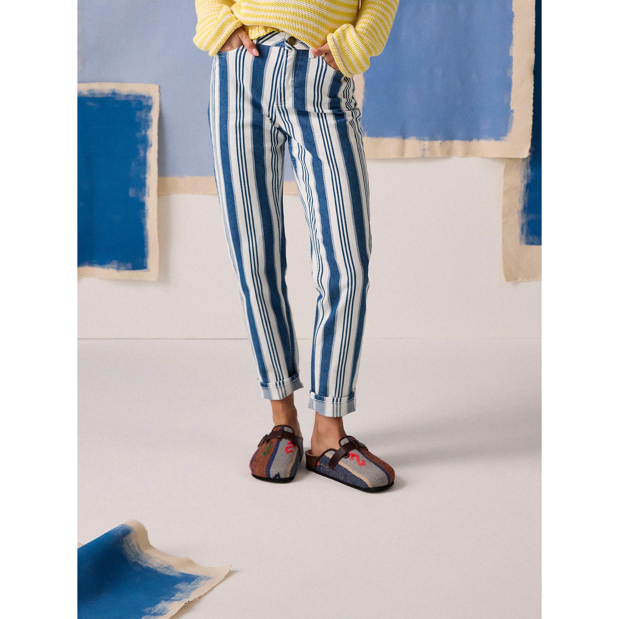 Product image 2 of 10 of Joules Women's Straight Fit Mid Rise Jeans - Blue Striped