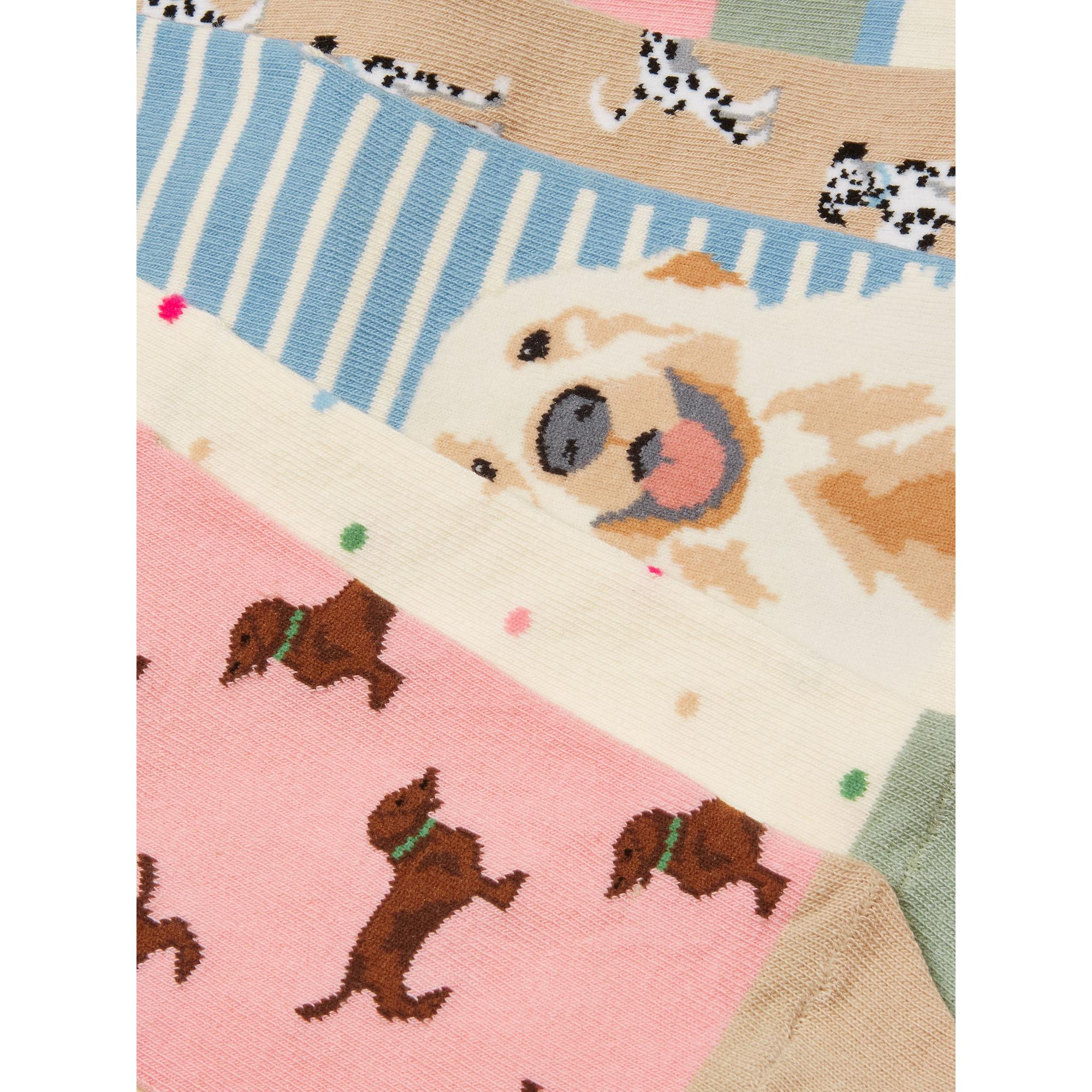 Product image 3 of 3 of Joules Women's Everyday Ankle Socks 5 Pack UK 4-8 - Multi Ecru Dog