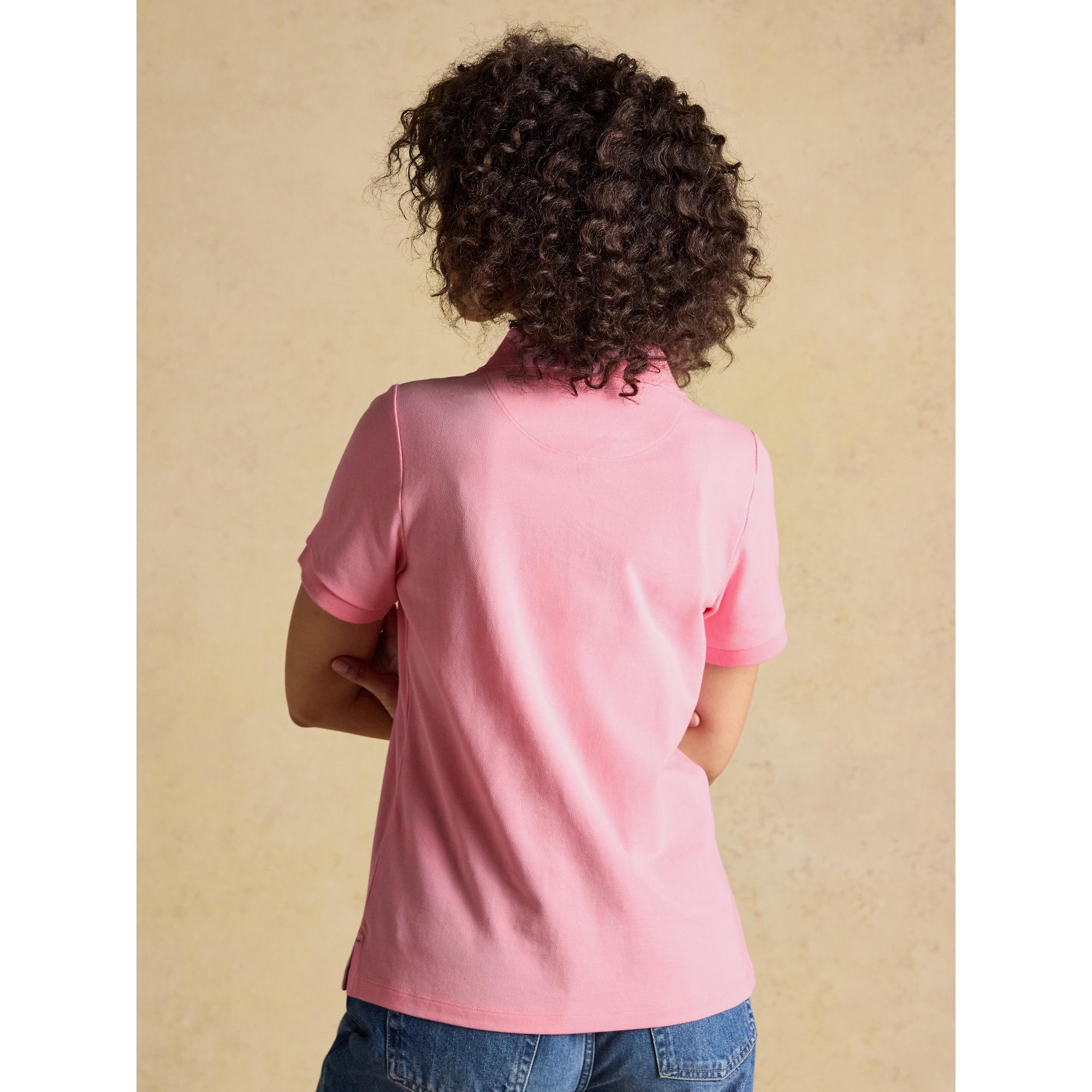 Product image 3 of 9 of Joules Women's Woody Cotton Pique Short Sleeve Polo Shirt - Pink