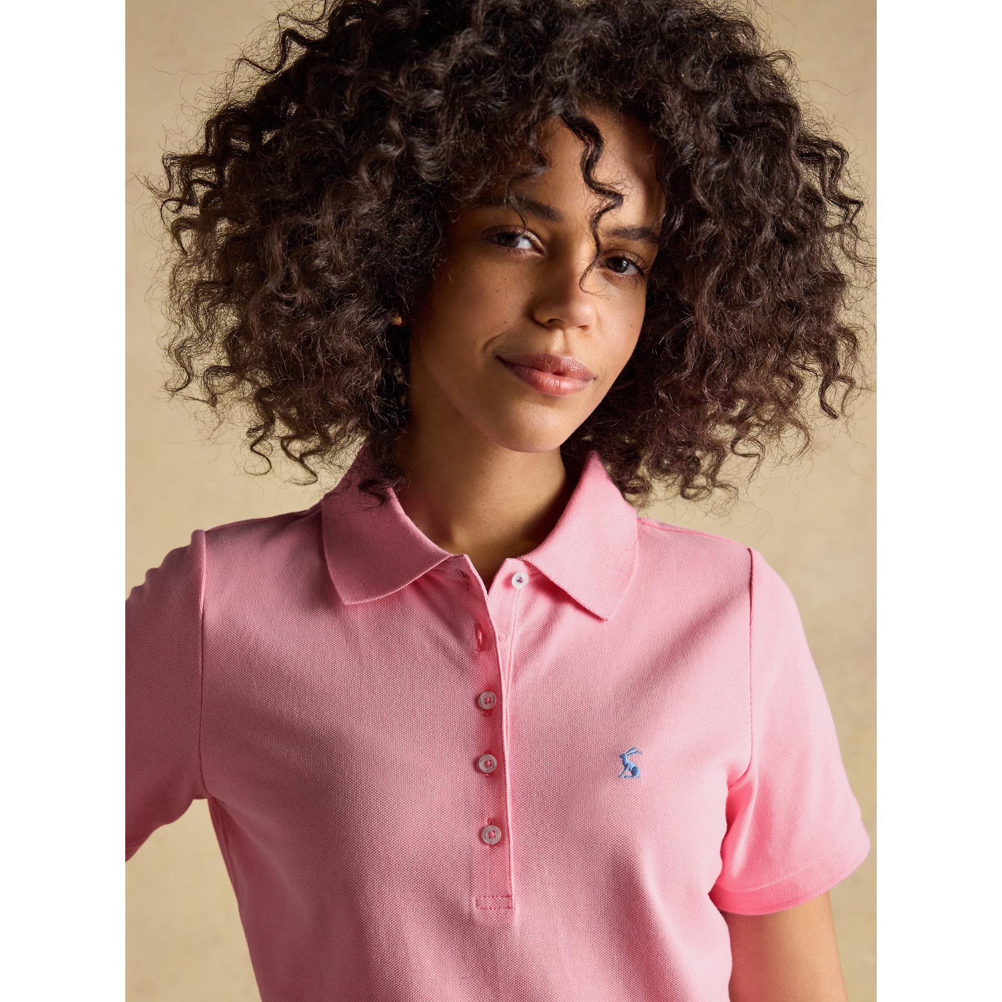 Product image 4 of 9 of Joules Women's Woody Cotton Pique Short Sleeve Polo Shirt - Pink