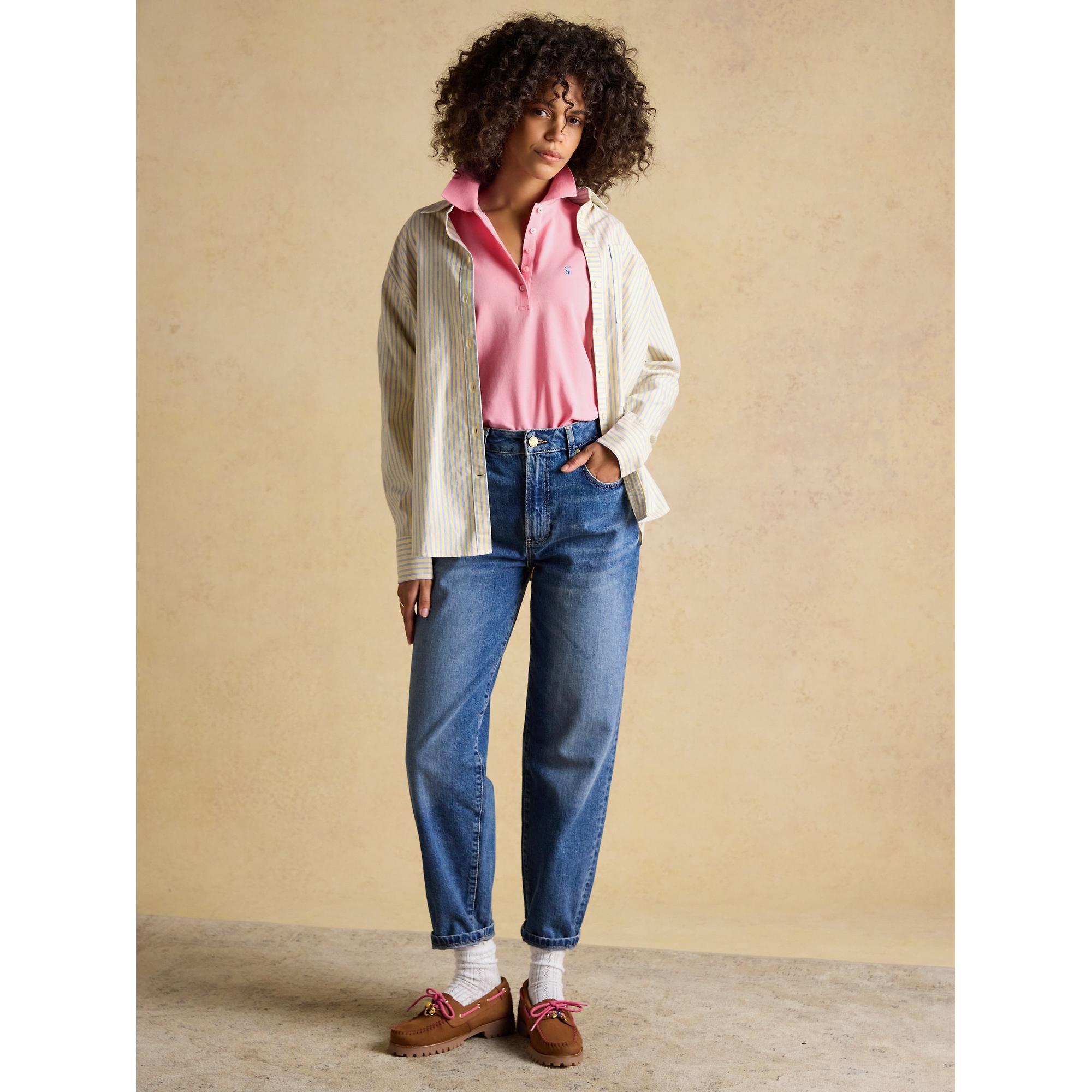 Product image 6 of 9 of Joules Women's Woody Cotton Pique Short Sleeve Polo Shirt - Pink