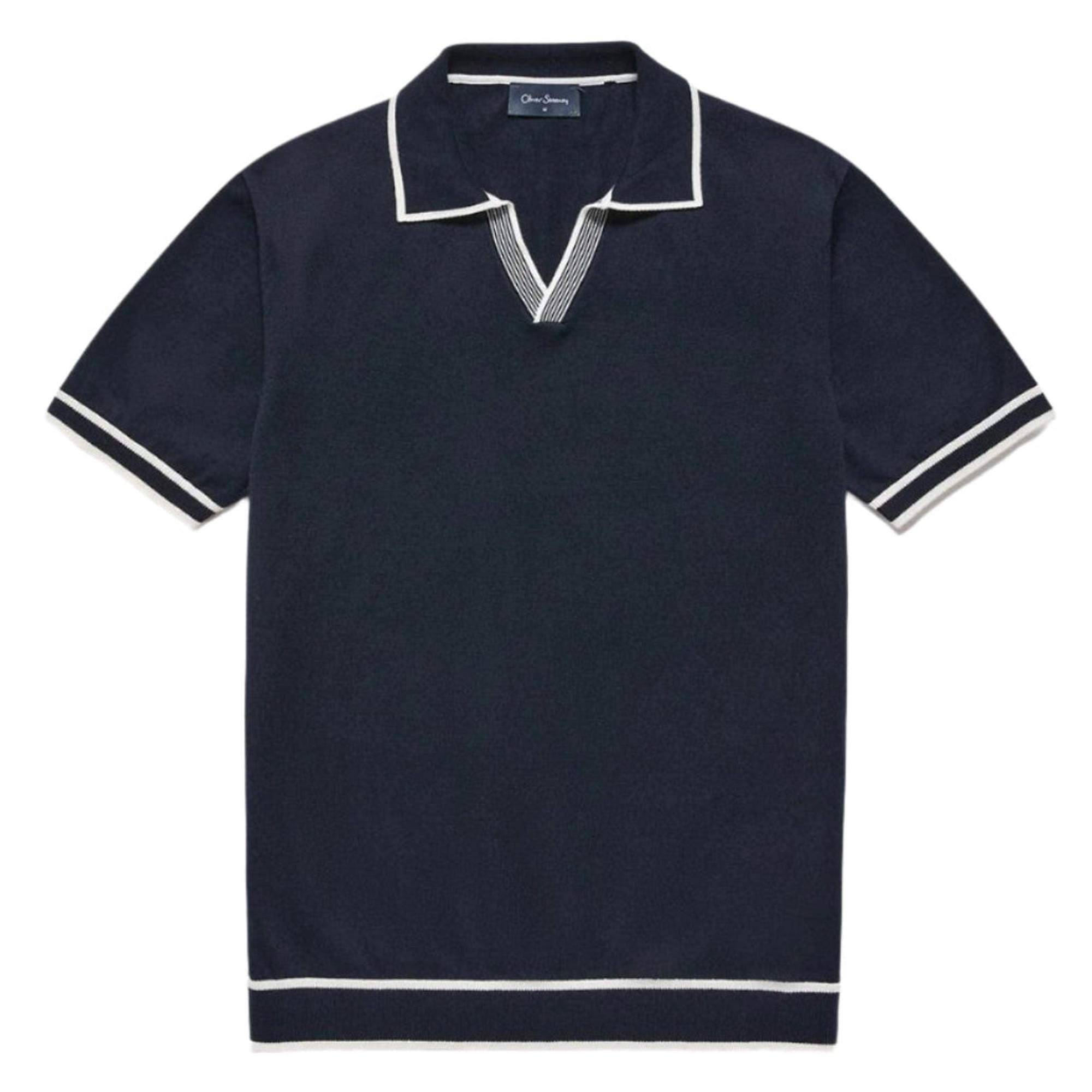 Product image 1 of 7 of Oliver Sweeney Men's Garras Knitted Riviera Polo Shirt - Navy