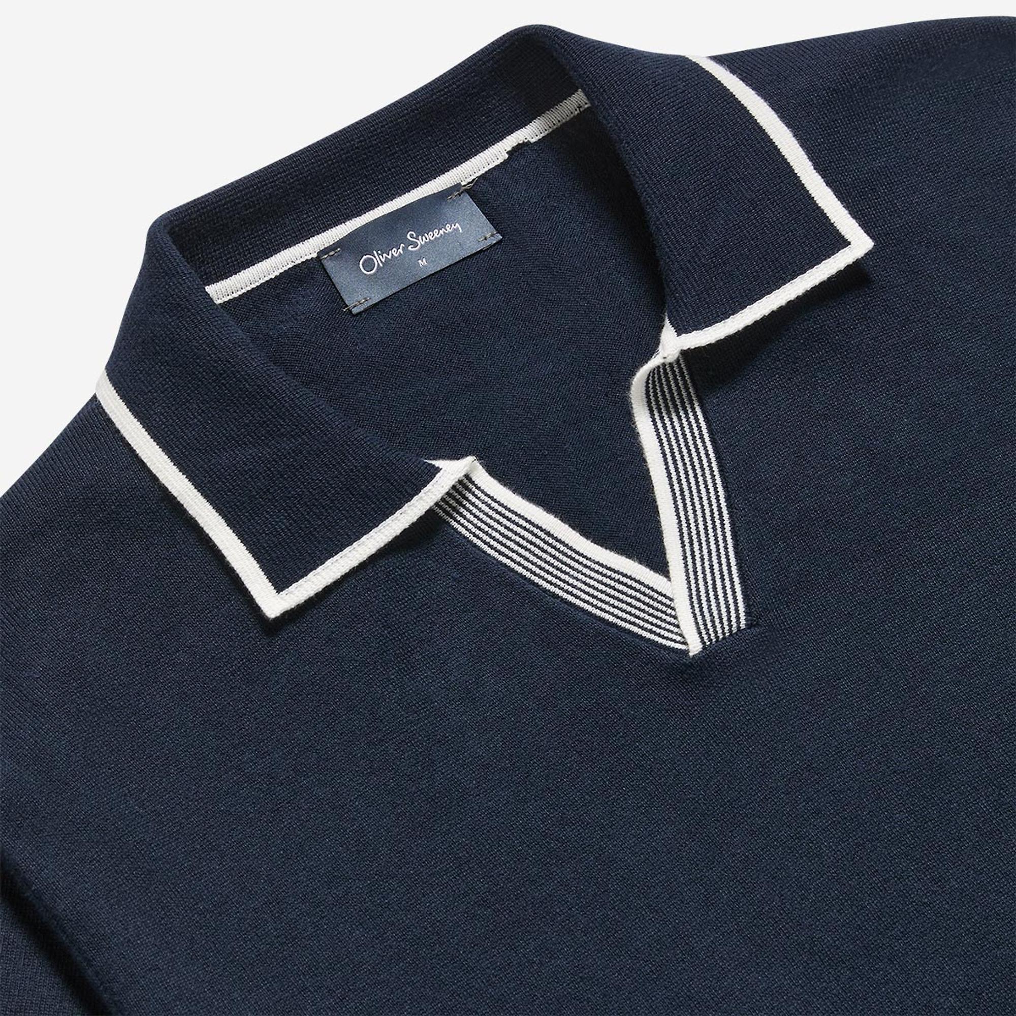 Product image 2 of 7 of Oliver Sweeney Men's Garras Knitted Riviera Polo Shirt - Navy