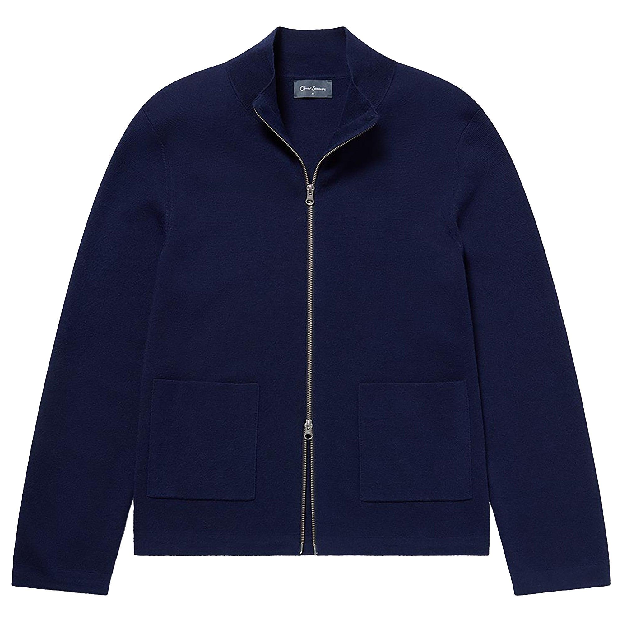 Product image 1 of 10 of Oliver Sweeney Men's Garstang Knitted Merino Wool Blend Jacket - Navy