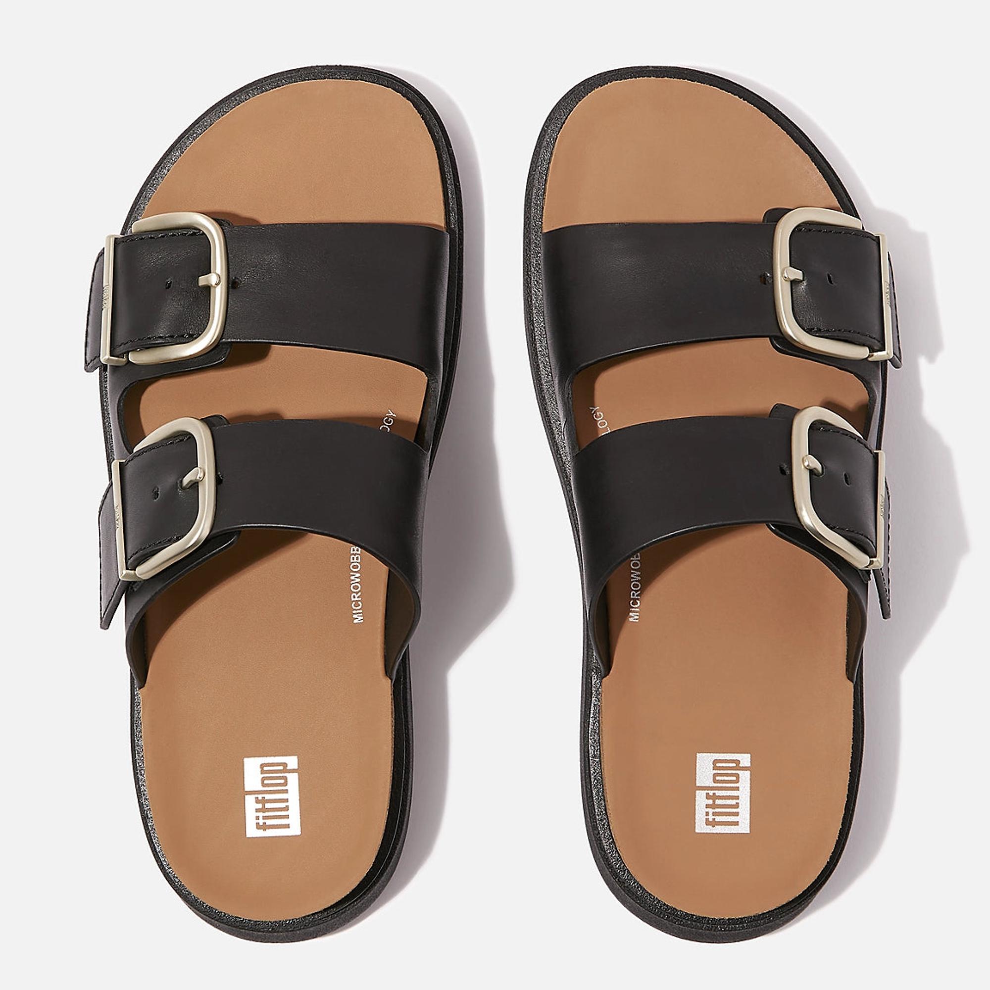 Product image 4 of 6 of FitFlop Women's GEN-FF Buckle Two-Bar Leather Slides - Black