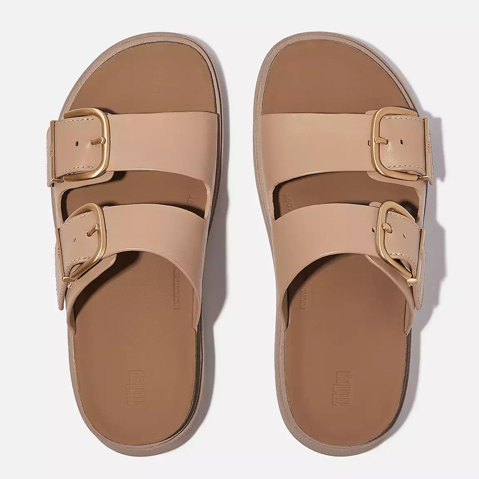 Product image 4 of 6 of FitFlop Women's GEN-FF Buckle Two-Bar Leather Slides - Classic Beige