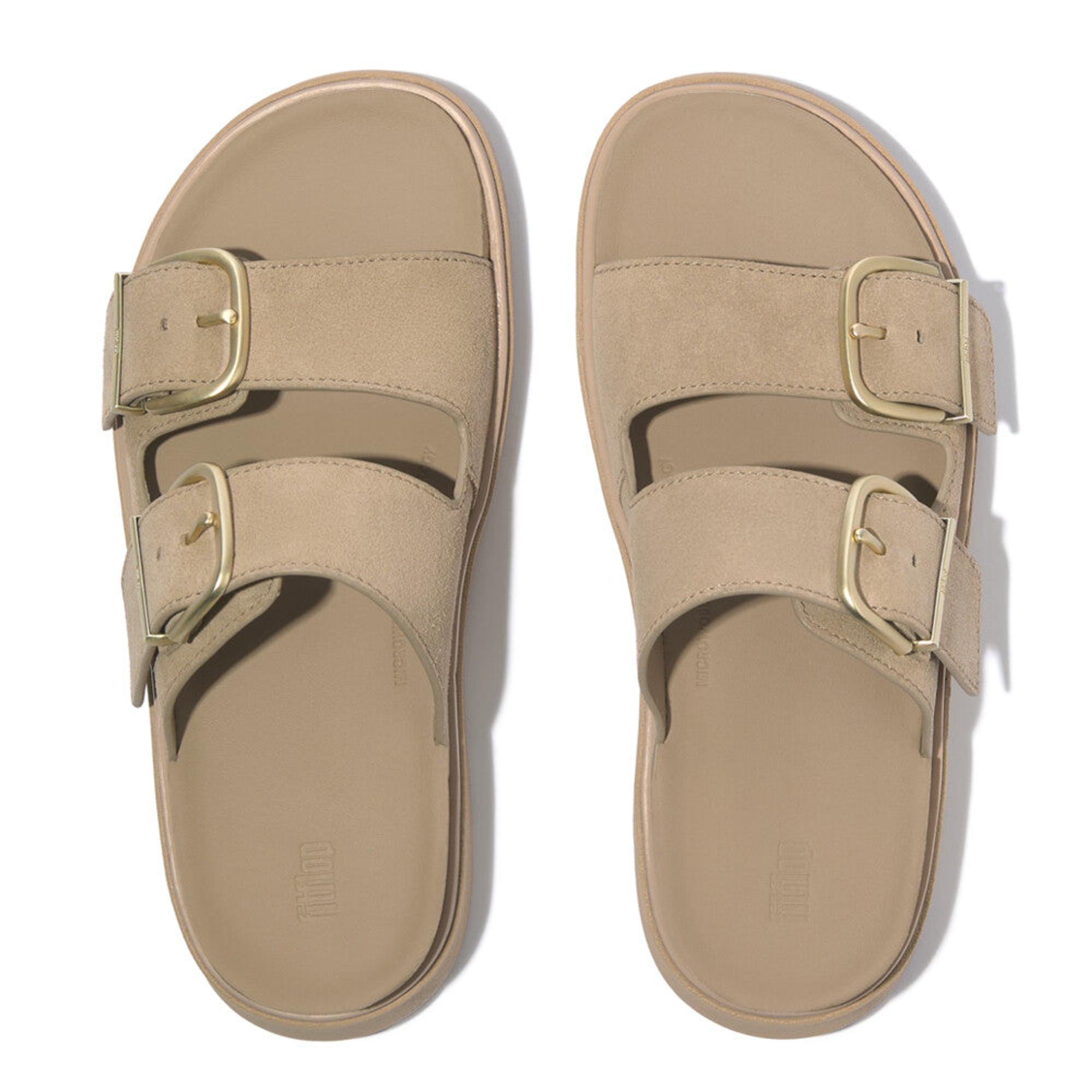 Product image 3 of 8 of FitFlop Women's GEN-FF Buckle Two-Bar Suede Slides - Cappuccino