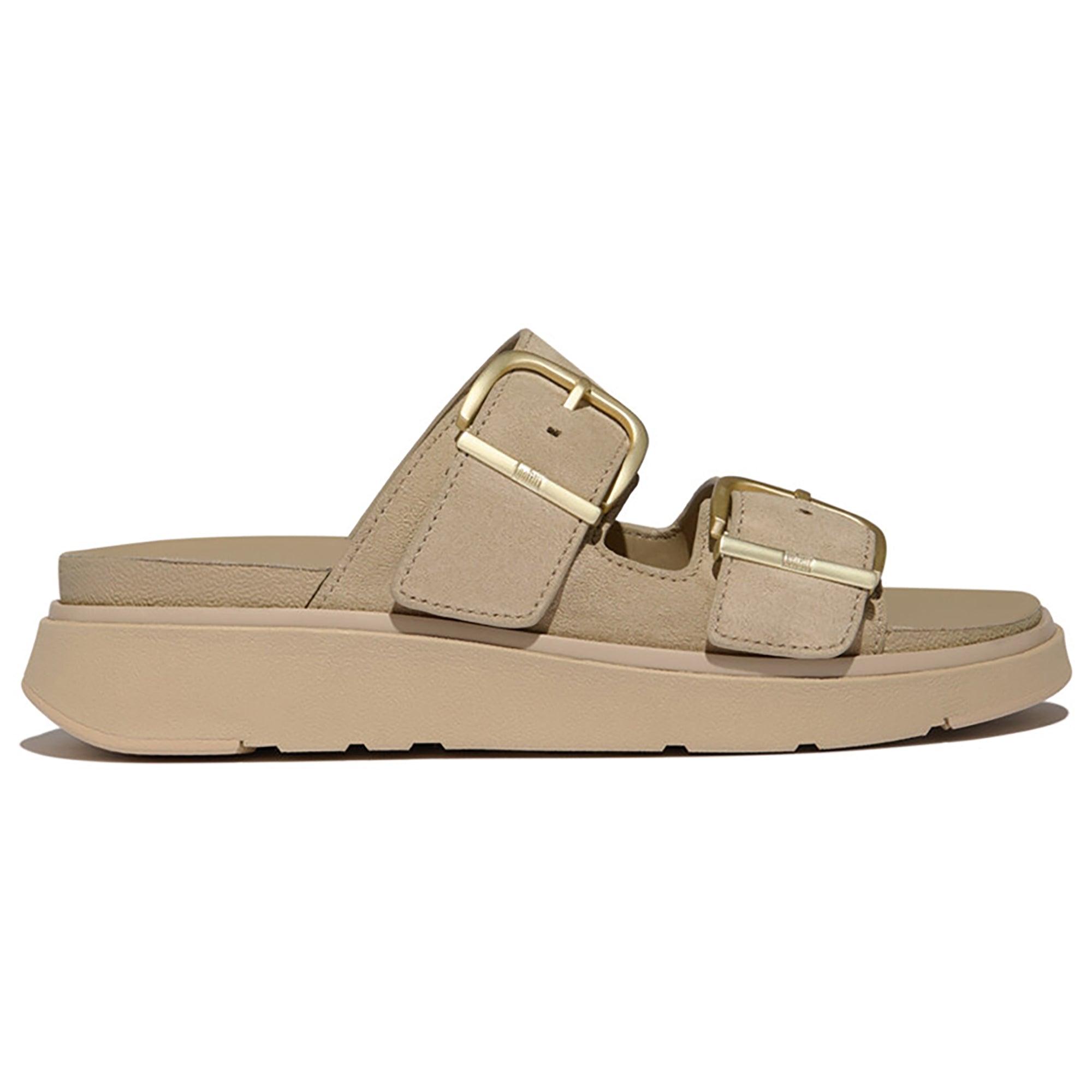 Product image 1 of 8 of FitFlop Women's GEN-FF Buckle Two-Bar Suede Slides - Cappuccino