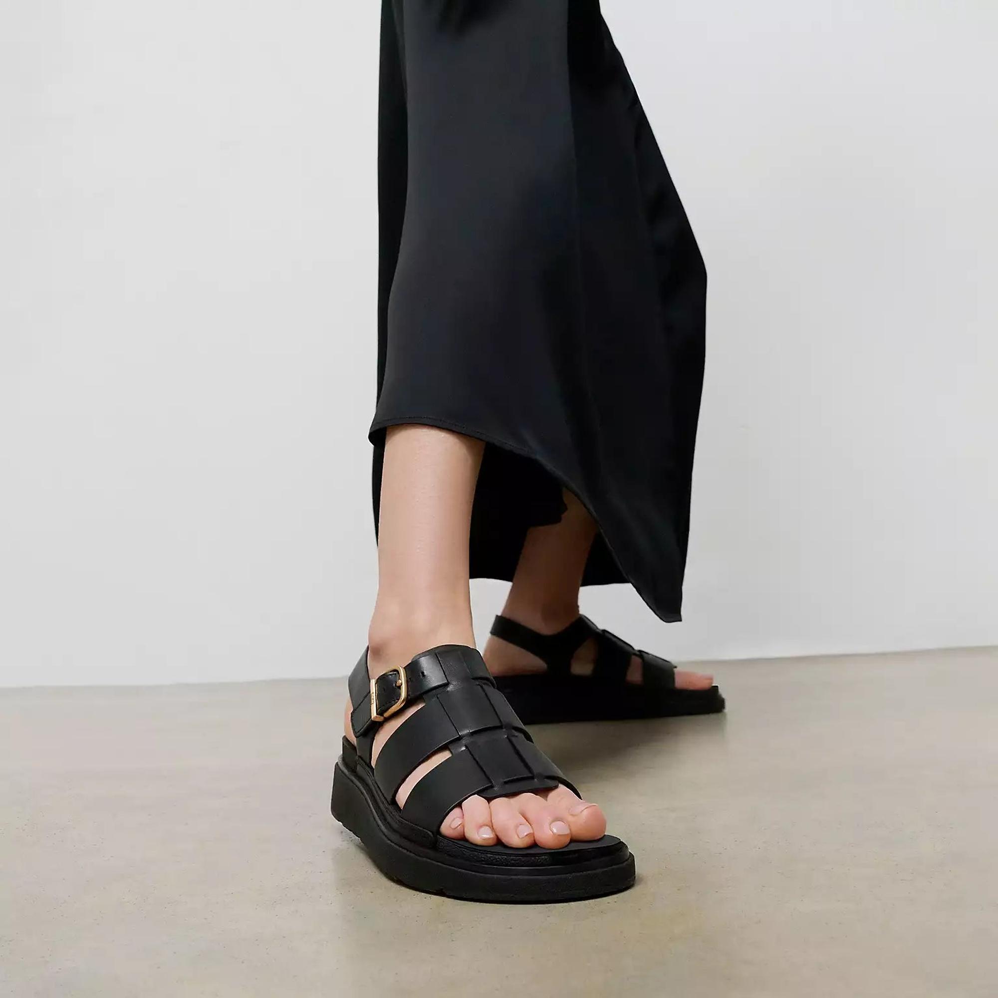 Product image 2 of 5 of FitFlop Women's GEN-FF Leather Fisherman Sandals - Black