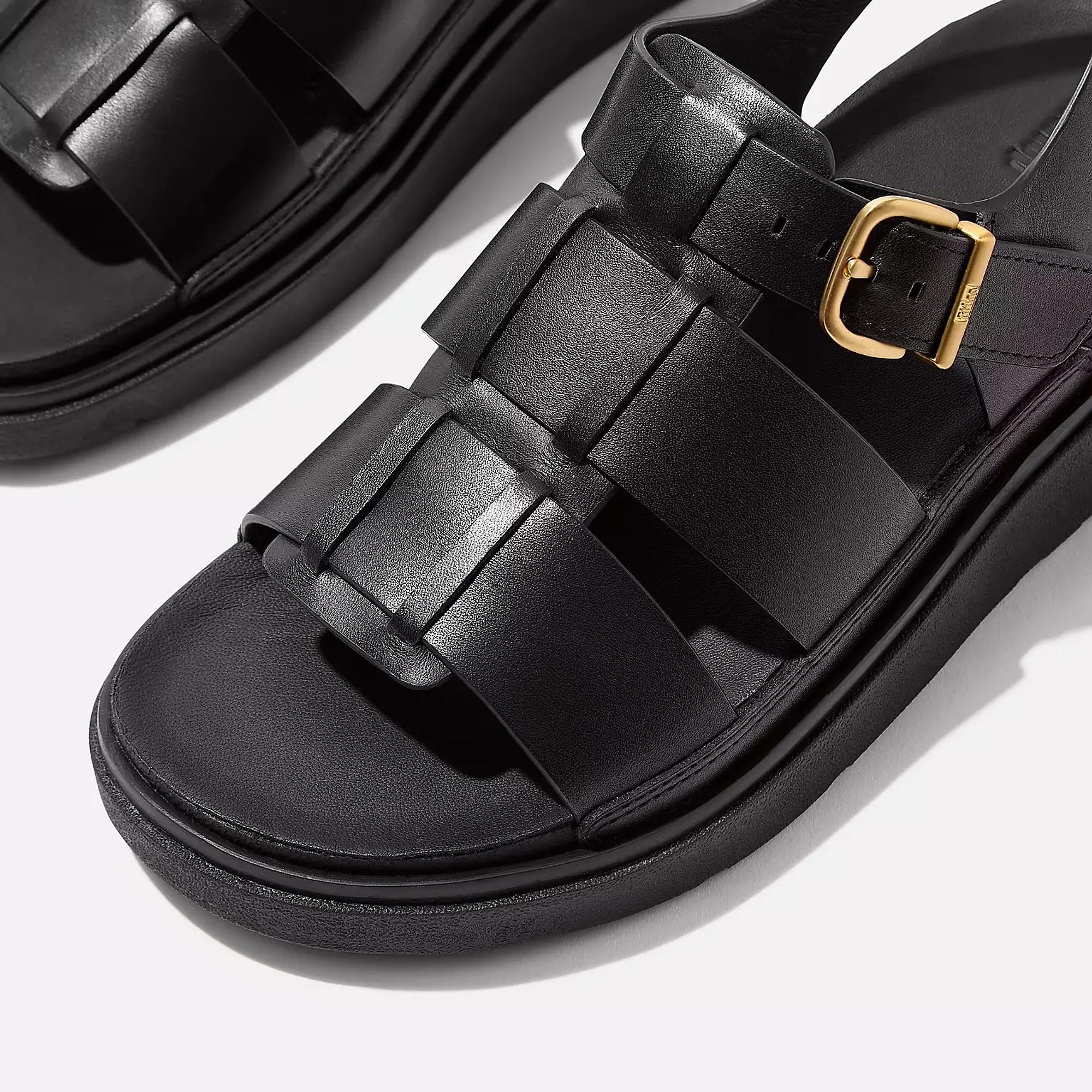Product image 3 of 5 of FitFlop Women's GEN-FF Leather Fisherman Sandals - Black
