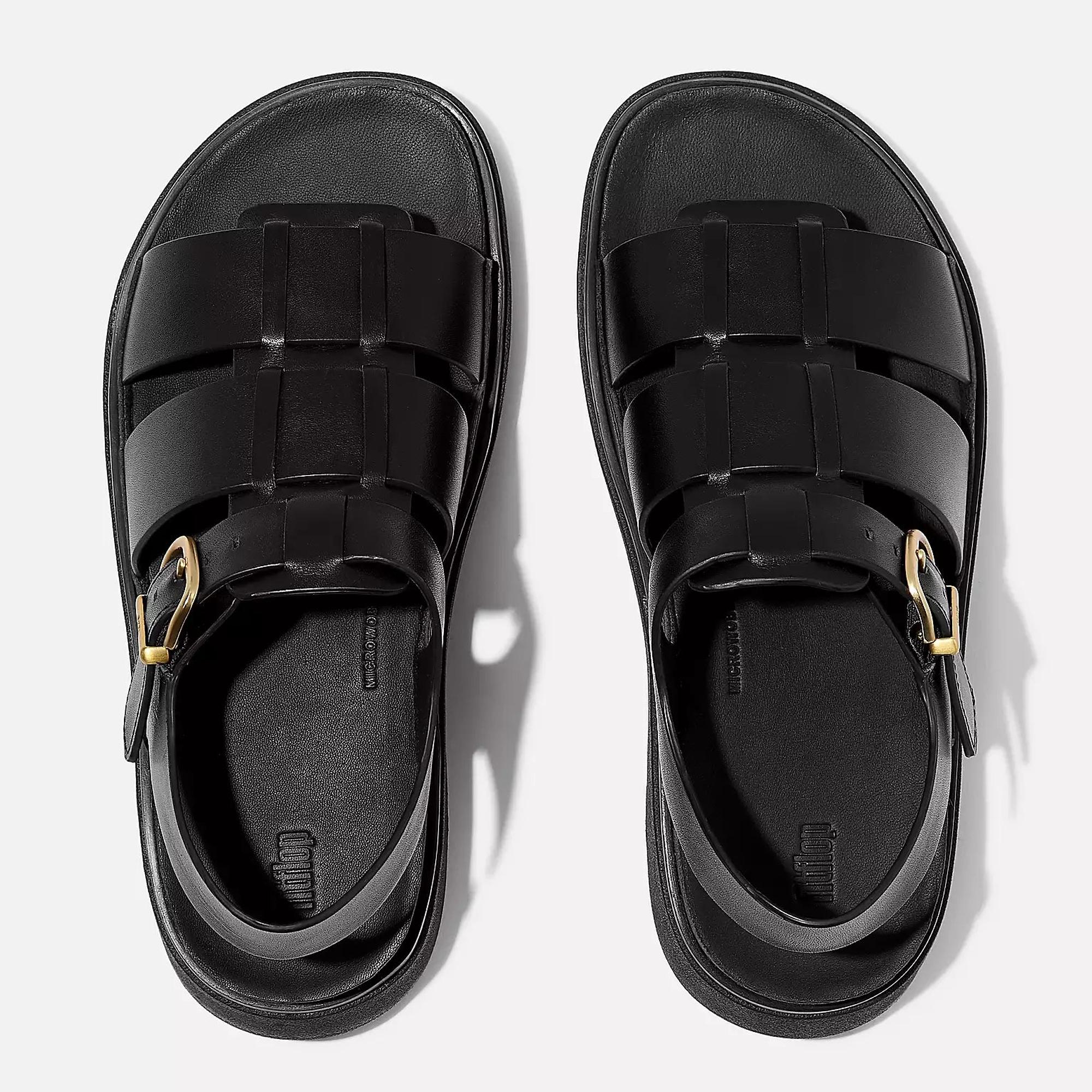 Product image 4 of 5 of FitFlop Women's GEN-FF Leather Fisherman Sandals - Black