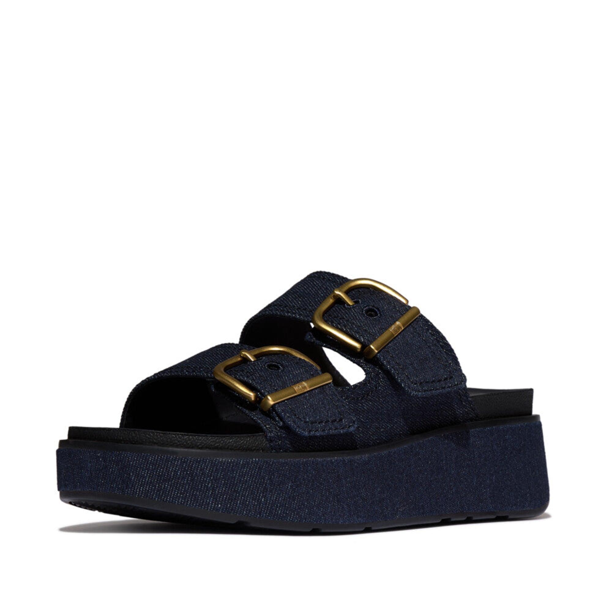 Product image 5 of 8 of FitFlop Women's GEN-FF Max Buckle Two-Bar Denim Slides - Dark Denim