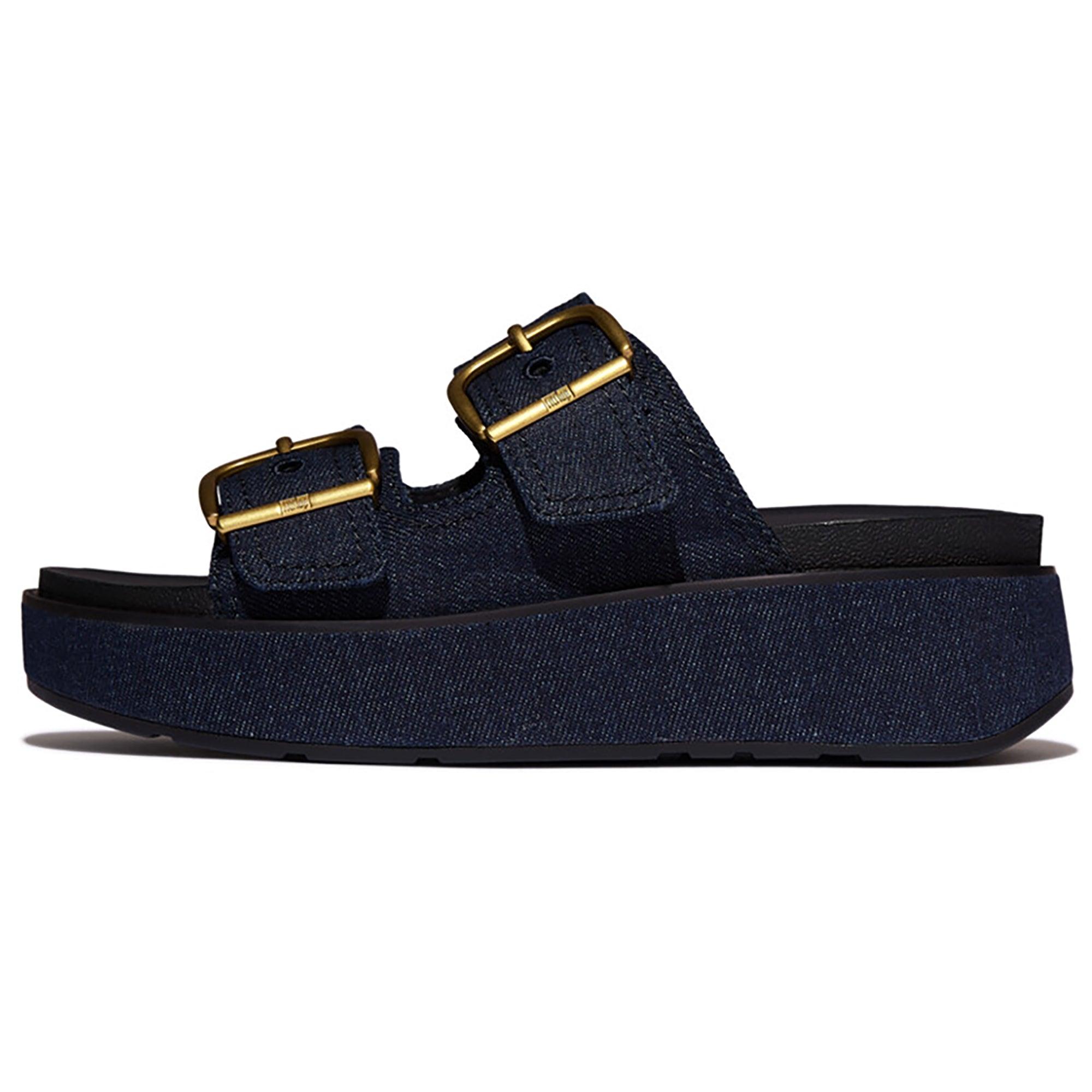 Product image 8 of 8 of FitFlop Women's GEN-FF Max Buckle Two-Bar Denim Slides - Dark Denim