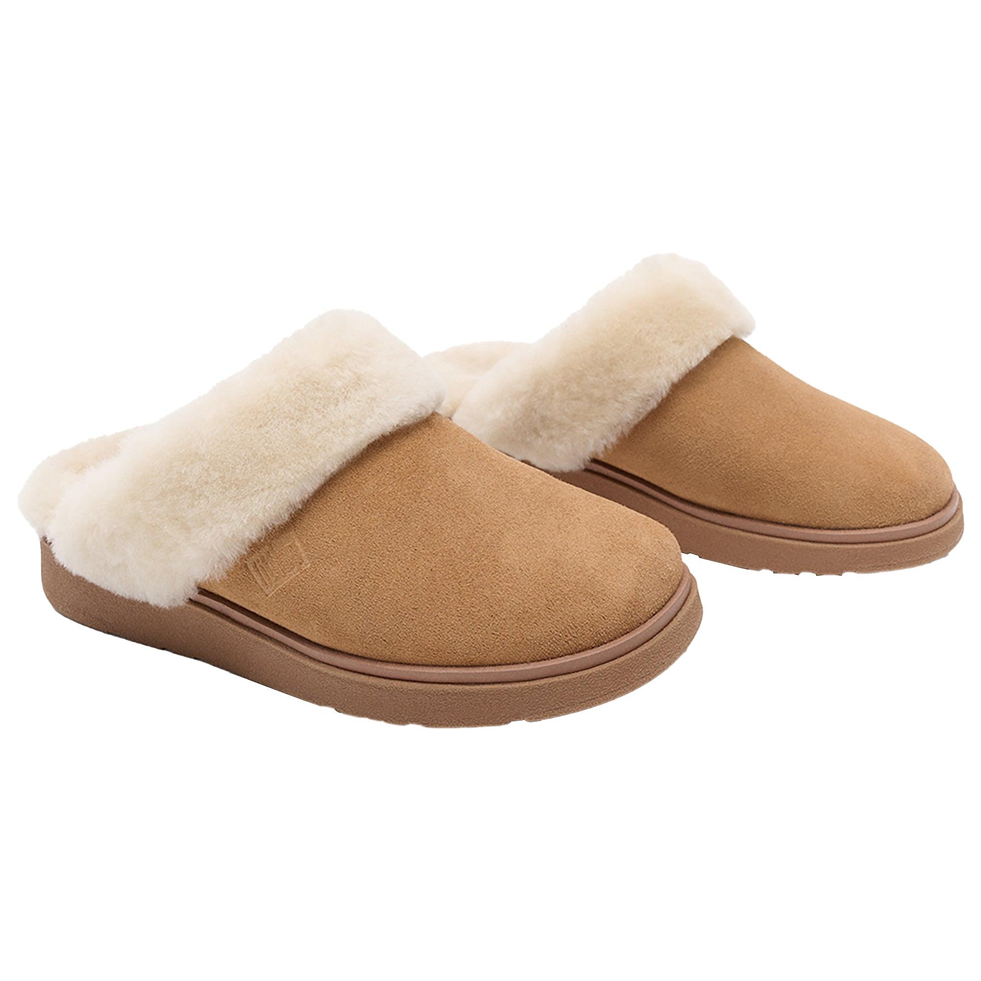Product image 1 of 7 of FitFlop Women's GEN-FF Shearling Suede Slippers - Desert Tan