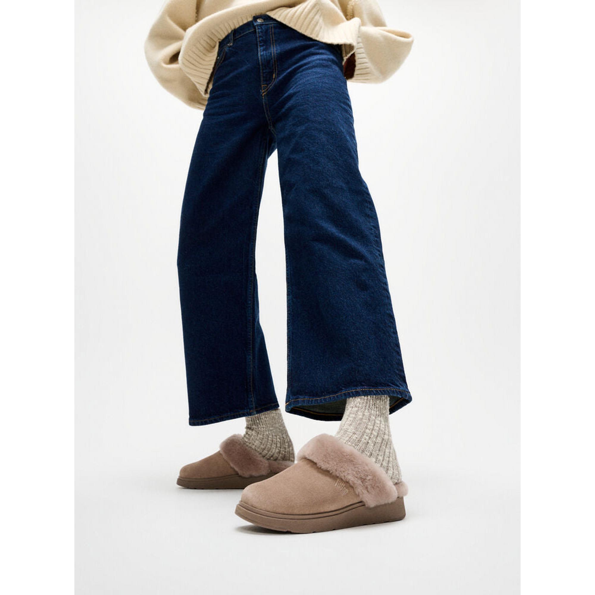 Product image 4 of 8 of FitFlop Women's GEN-FF Shearling Suede Slippers - Taupe