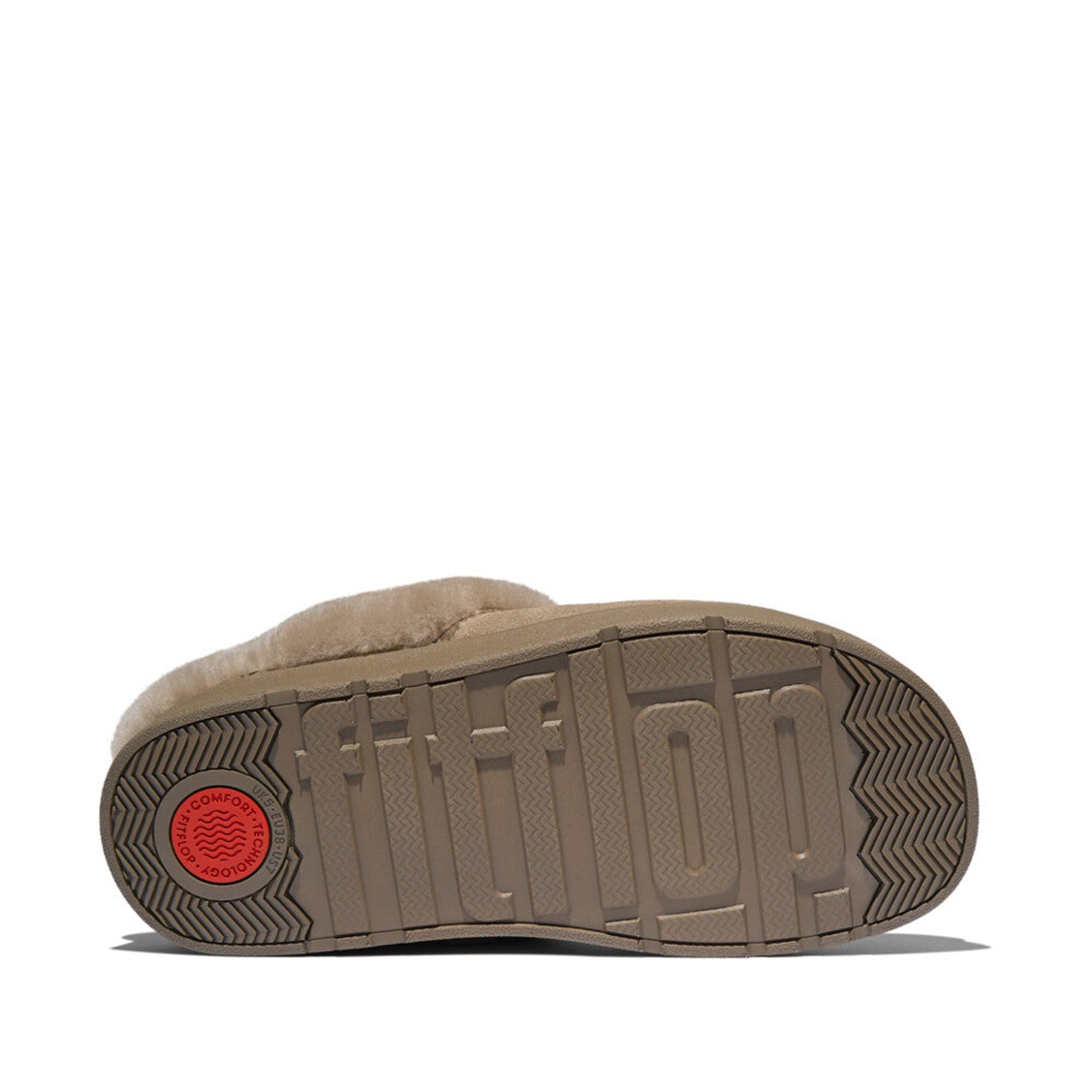 Product image 8 of 8 of FitFlop Women's GEN-FF Shearling Suede Slippers - Taupe