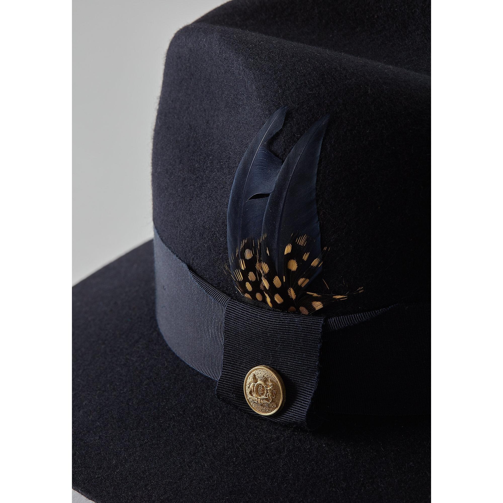 Product image 6 of 8 of Holland Cooper Trilby Hat Spot Feather - Ink Navy