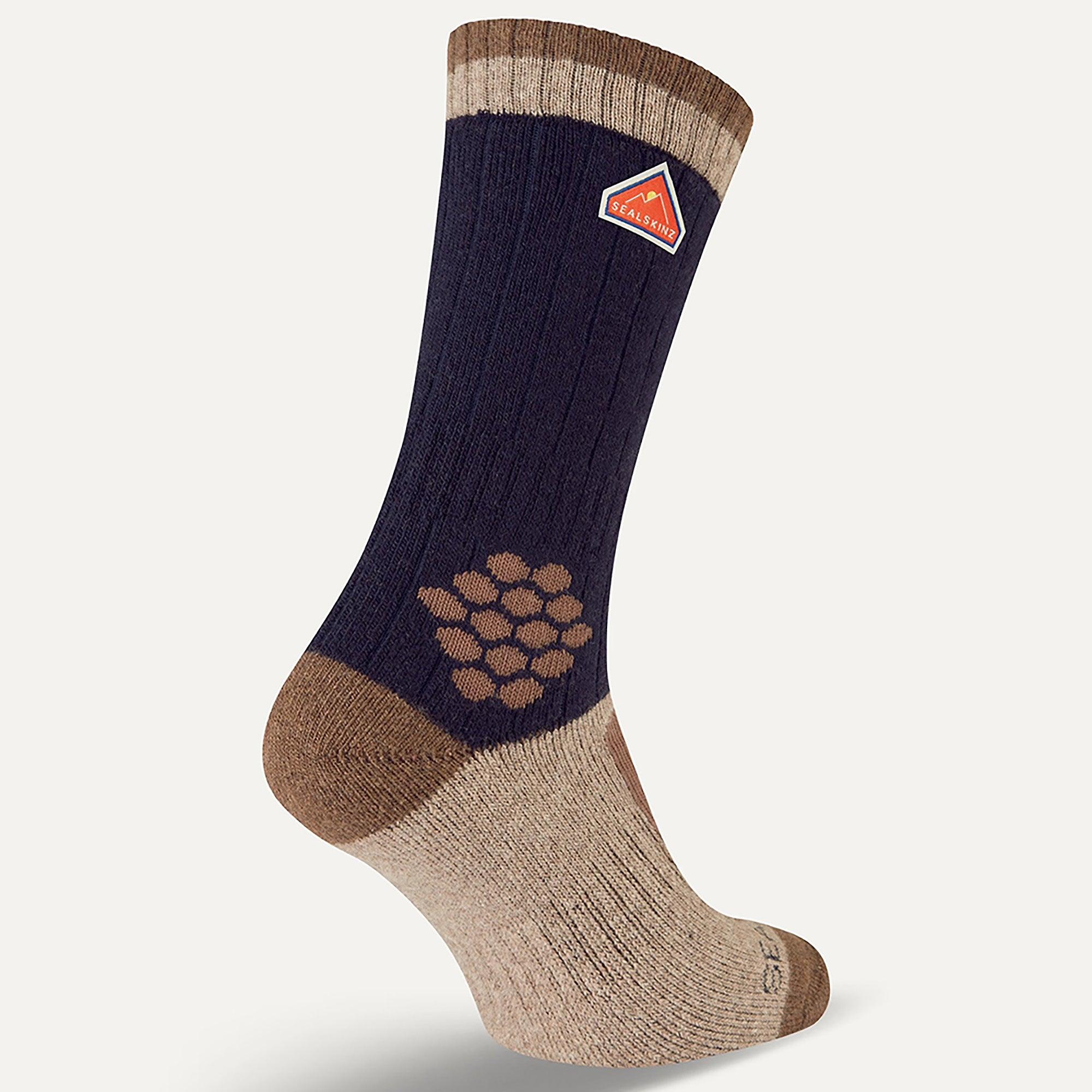 Product image 3 of 3 of Sealskinz Gresham Recycled Wool Mid Colour Block Hiking Socks - Blue