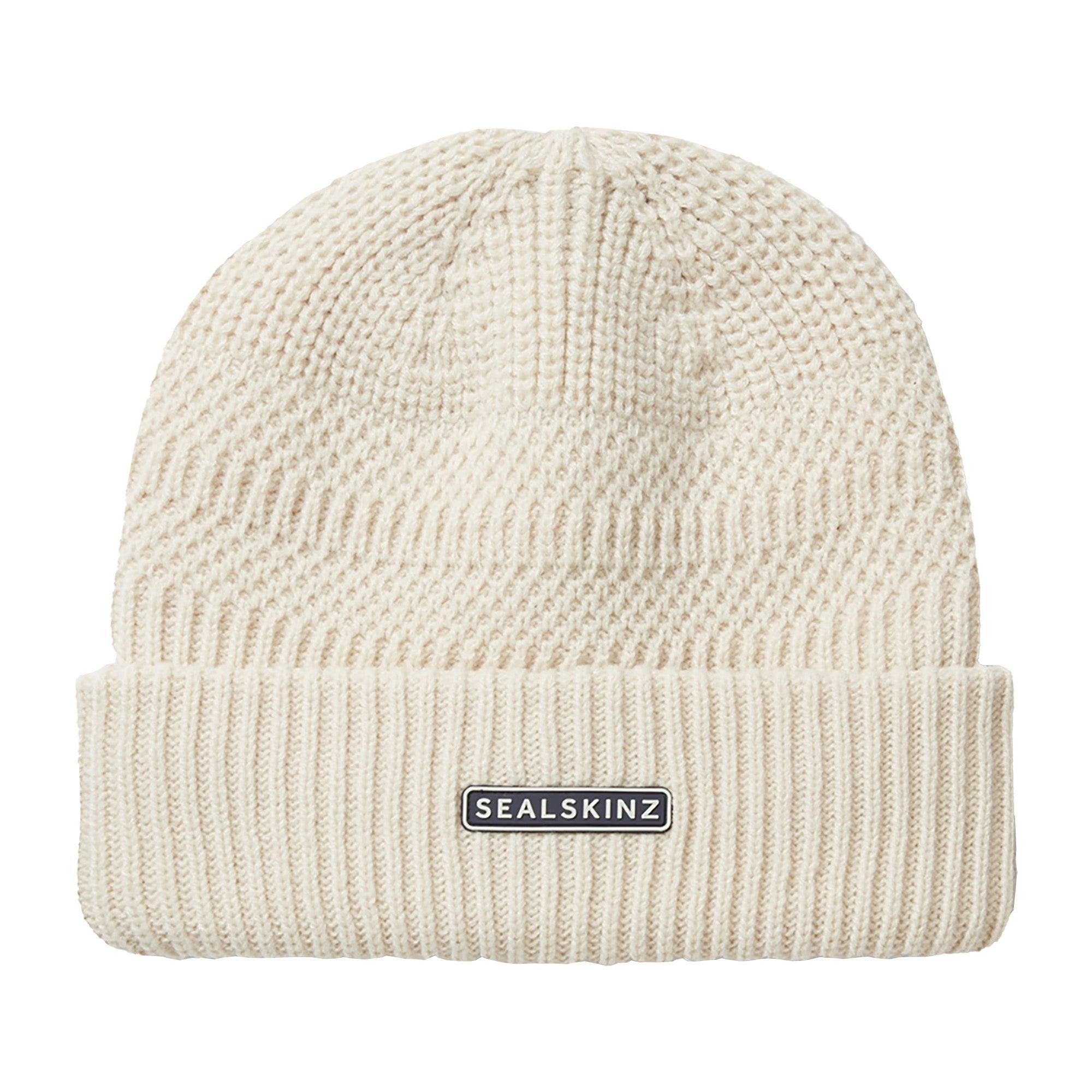Product image 1 of 2 of Sealskinz Gressenhall Waterproof Cold Weather Textured Stripe Roll Cuff Beanie - Cream