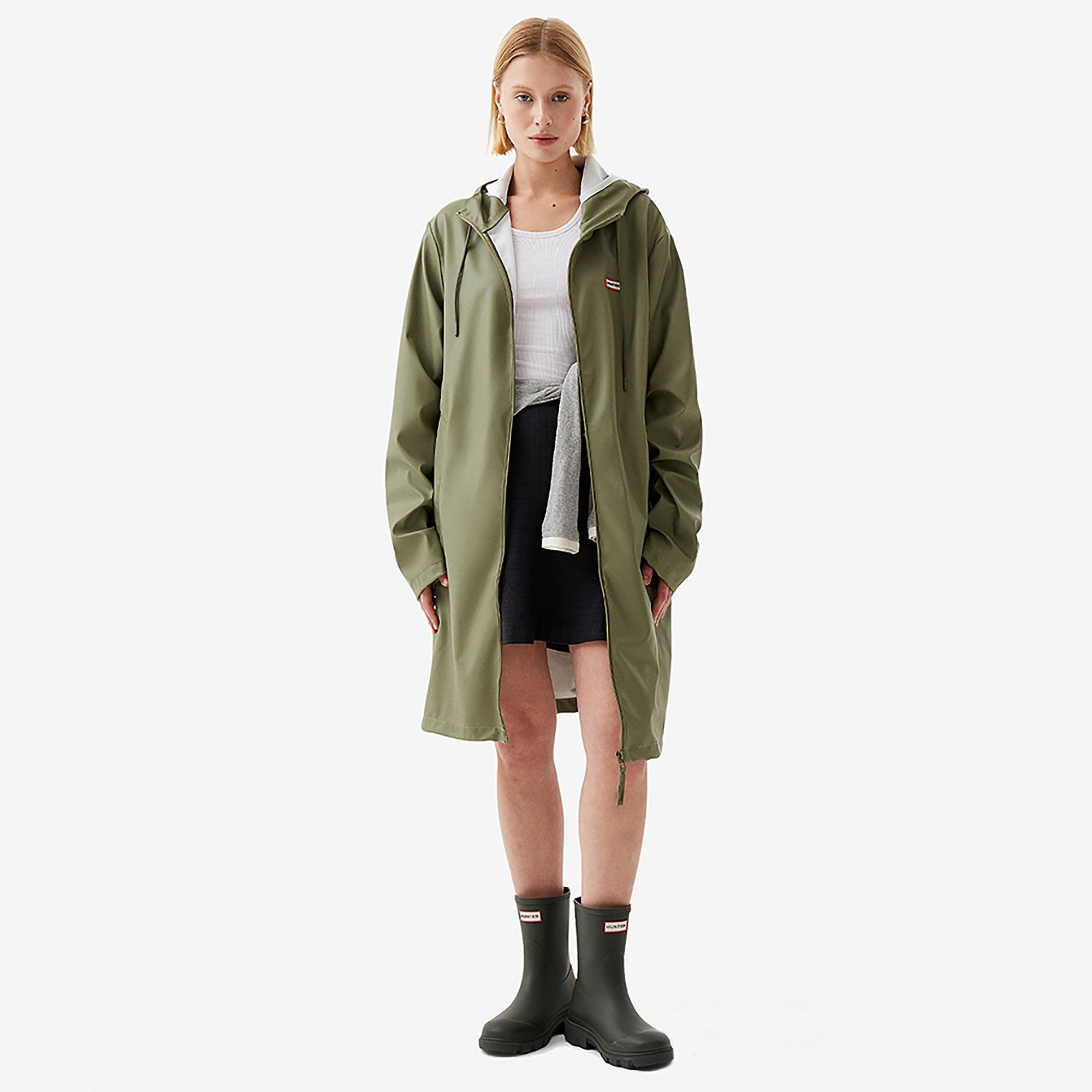 Product image 3 of 8 of Hunter Unisex Downpour Andrea Pu Rain Coat - Deep Lichen Green