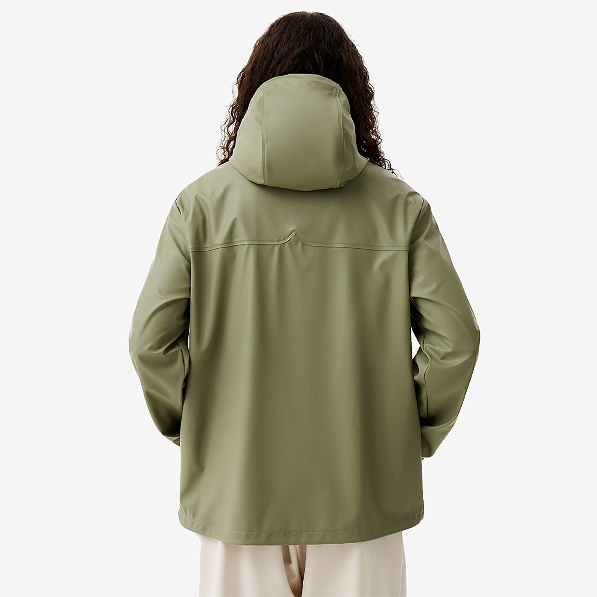 Product image 4 of 8 of Hunter Unisex Downpour Izzy Pu Hooded Jacket - Deep Lichen Green