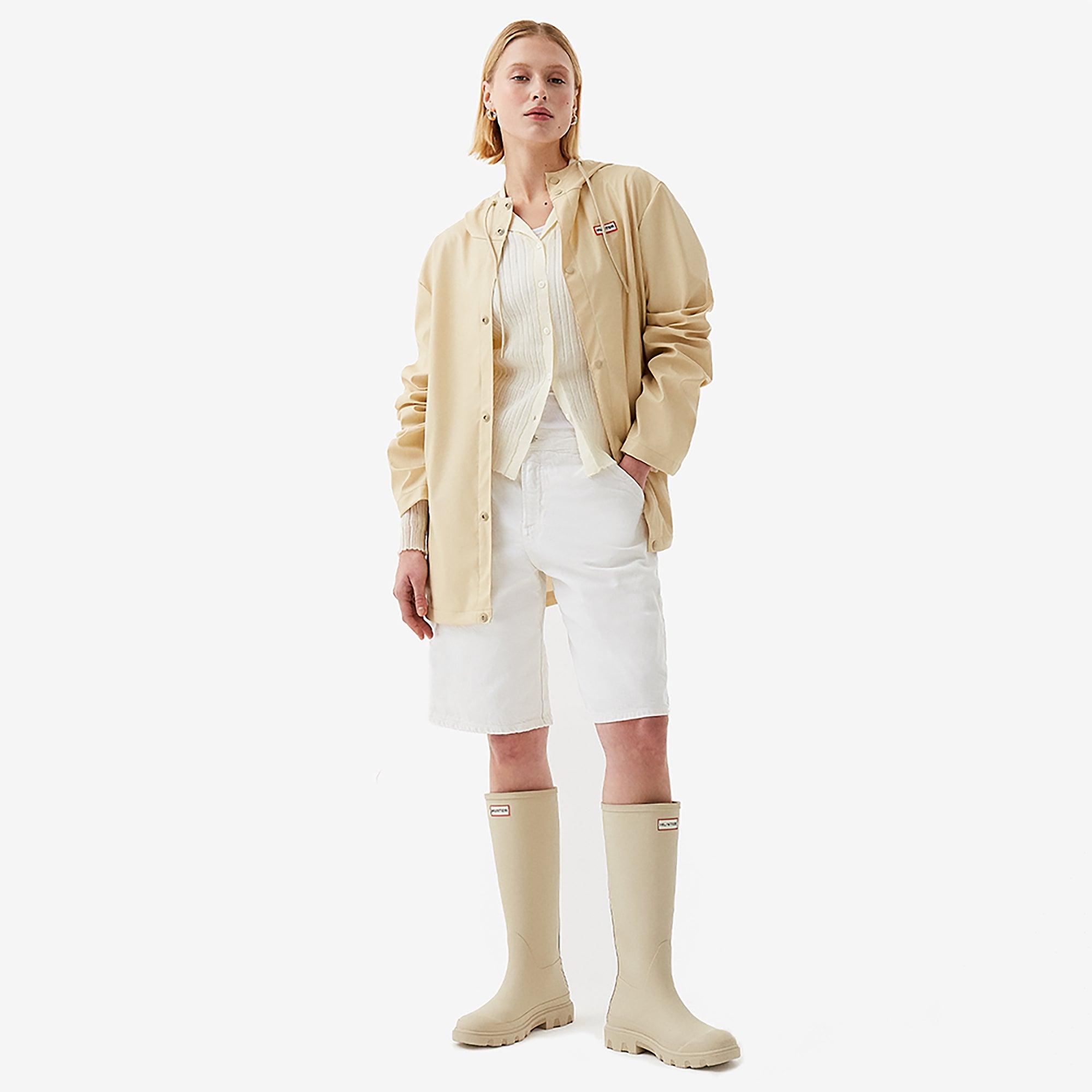Product image 3 of 8 of Hunter Unisex Downpour Izzy Pu Hooded Jacket - Gravel