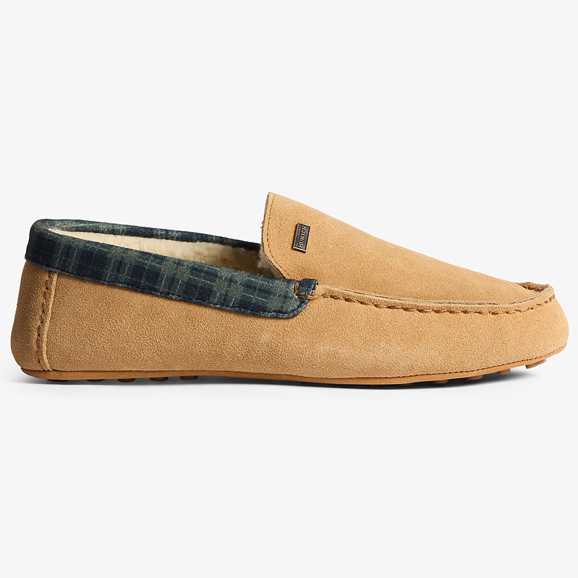 Product image 6 of 7 of Hunter Men's Tartan Collar Moccasin Slippers - Biscuit