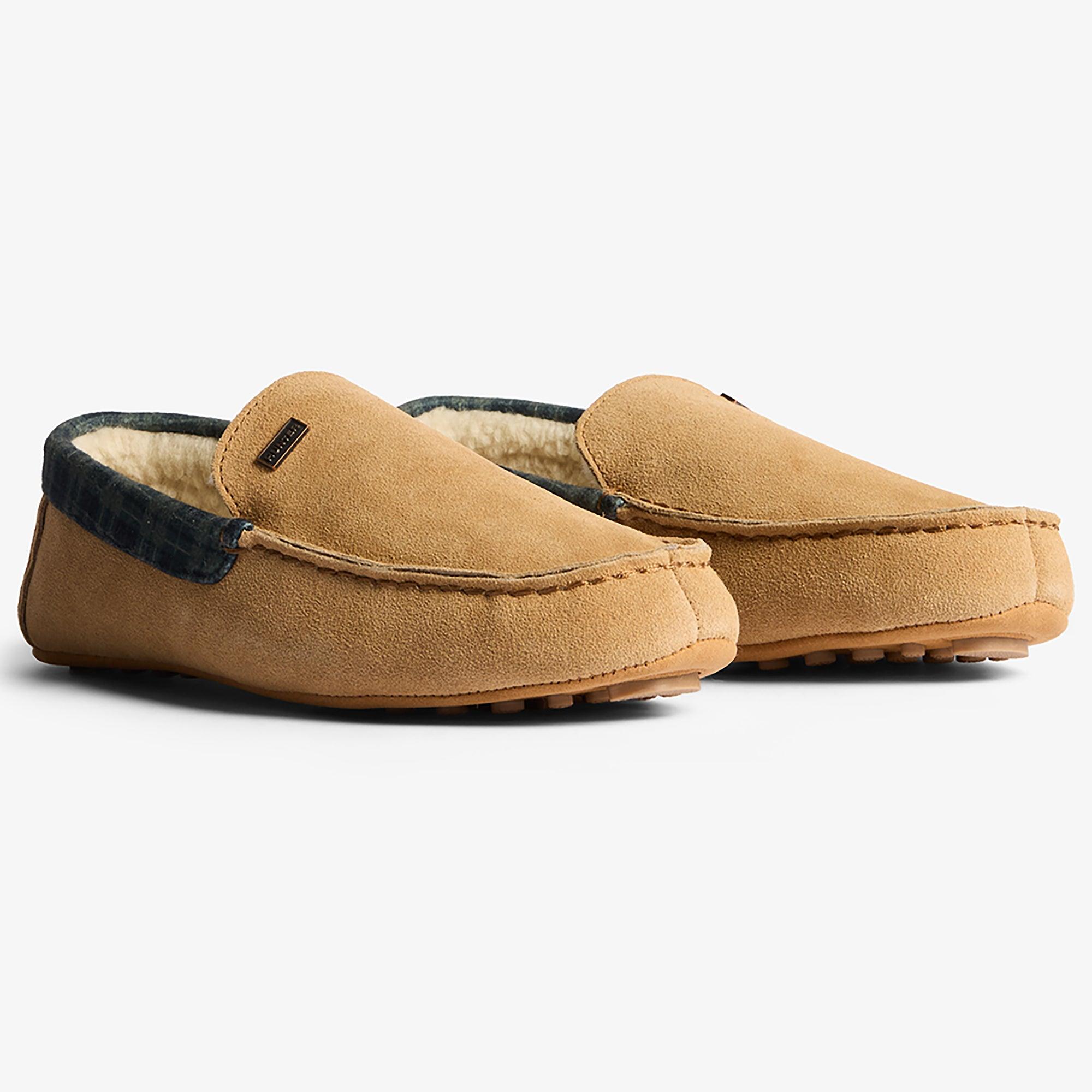 Product image 2 of 7 of Hunter Men's Tartan Collar Moccasin Slippers - Biscuit