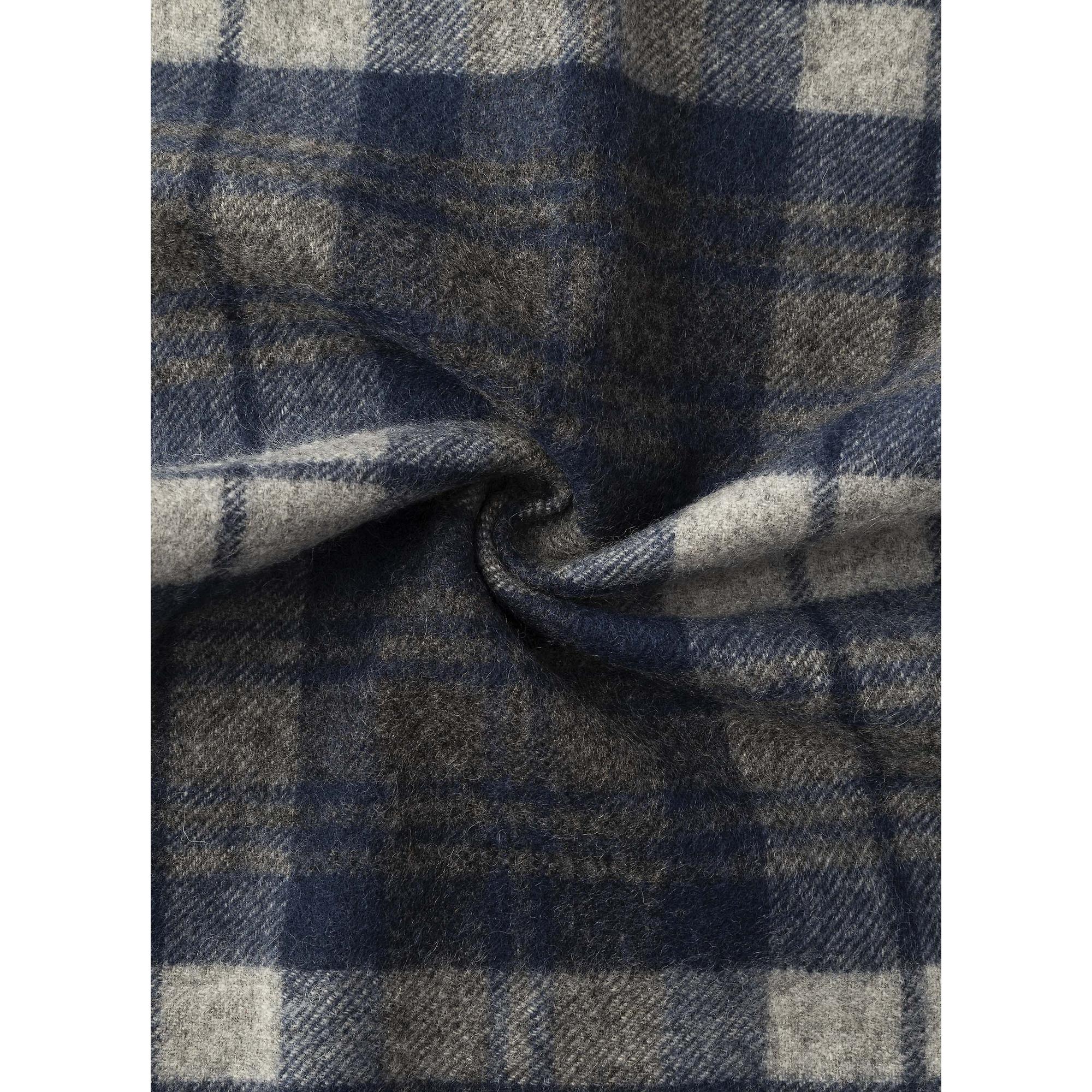 Product image 3 of 3 of Hackett Men's Cashmere-Wool Logo Plaid Scarf - Granite Grey Tartan