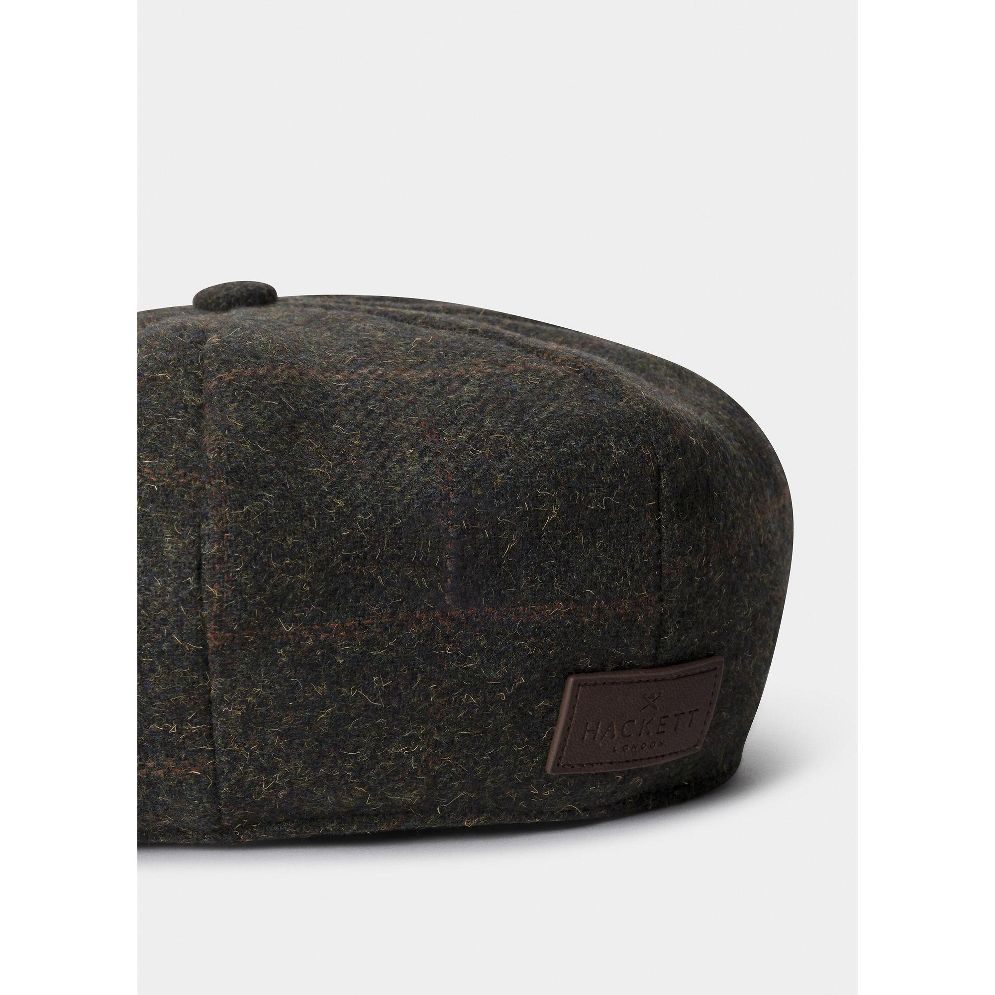 Product image 4 of 4 of Hackett Men's Wool Check Baker Boy Cap - Hunter Green