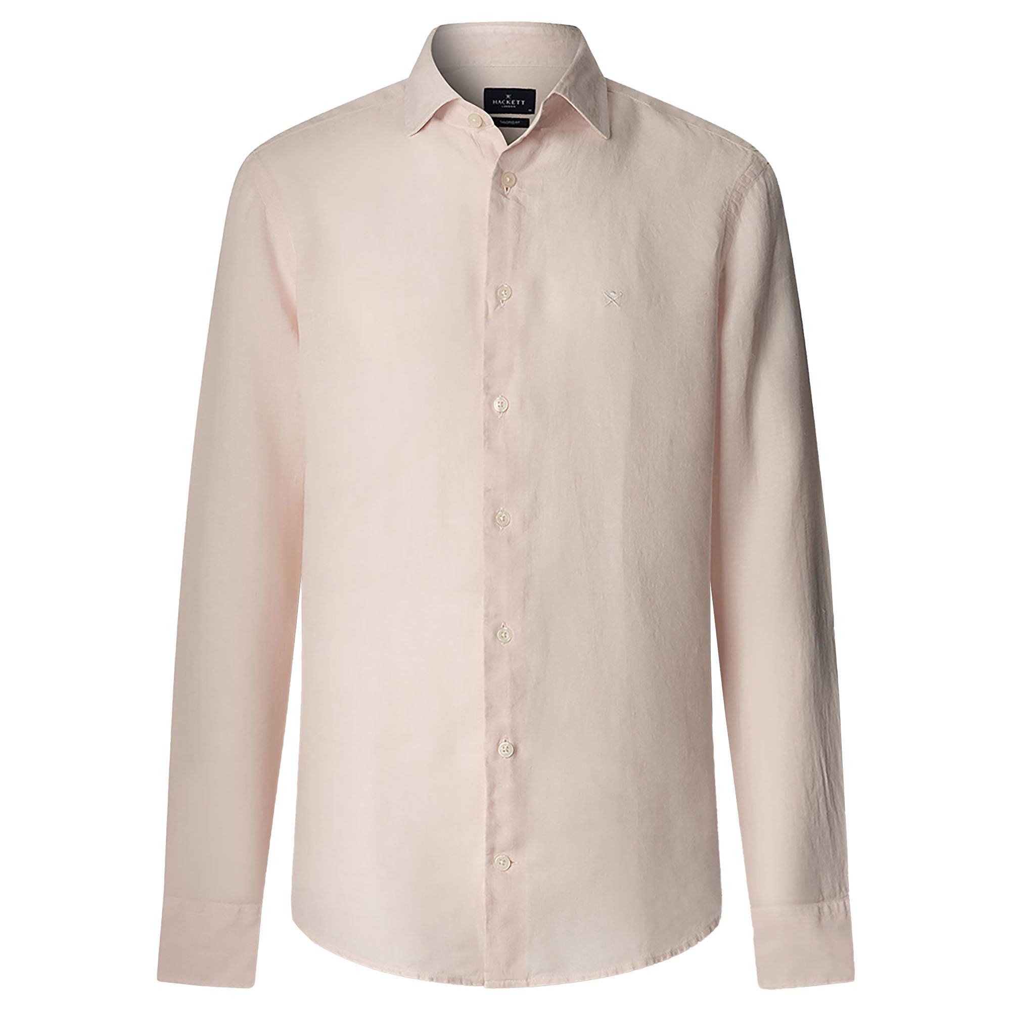 Product image 1 of 2 of Hackett Men's Essential GMD Linen Kent Shirt - Baby Pink