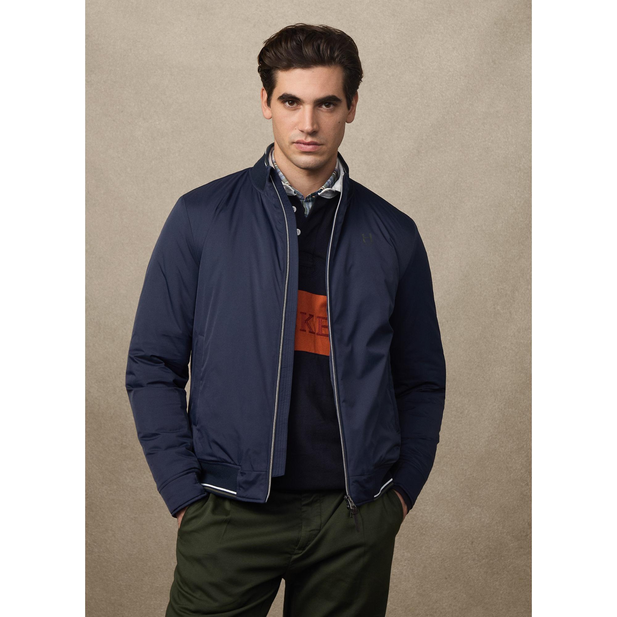 Product image 6 of 12 of Hackett Men's Heritage Logo Blouson Jacket - Midnight Blue