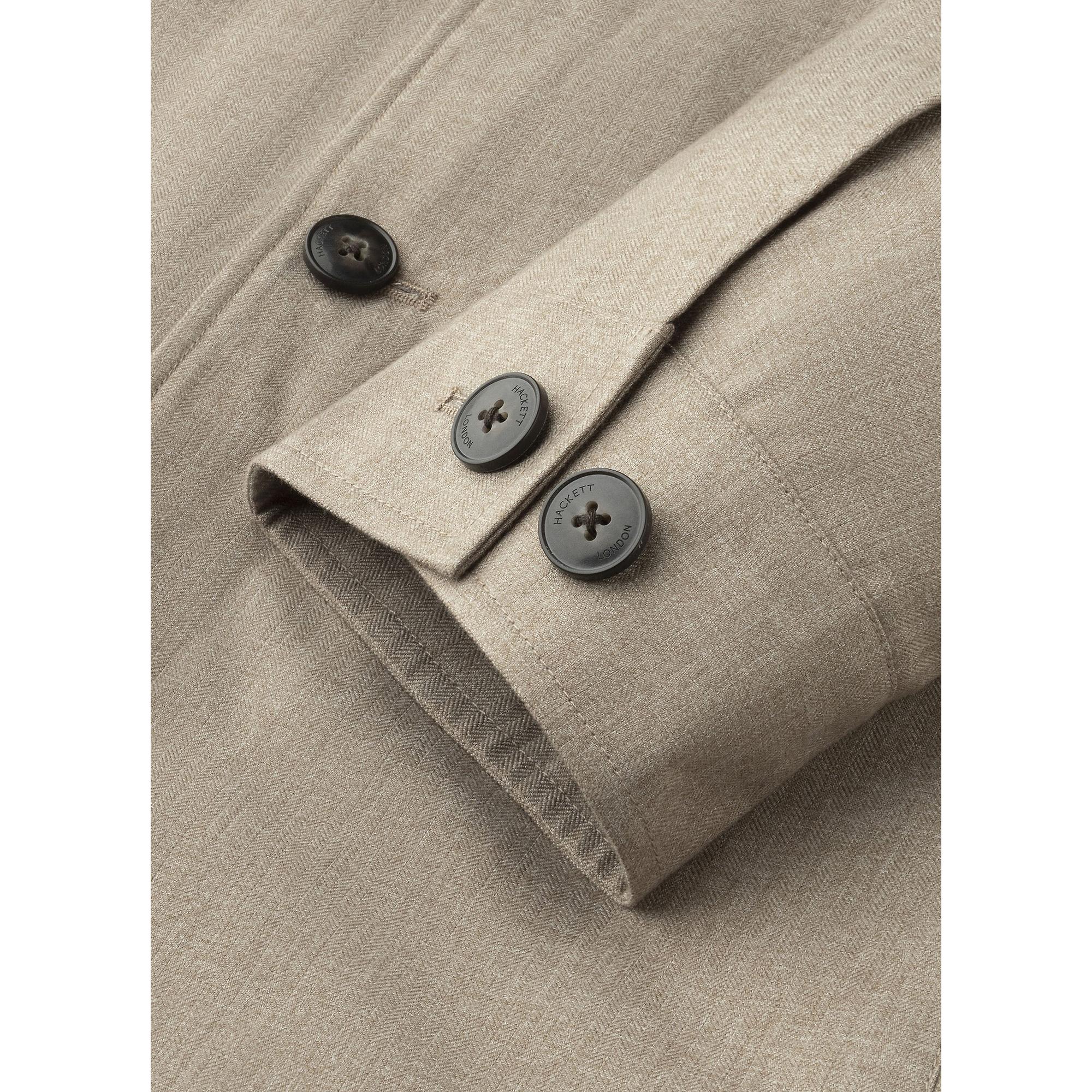 Product image 4 of 4 of Hackett Men's Herringbone Shirt Jacket - Taupe Beige