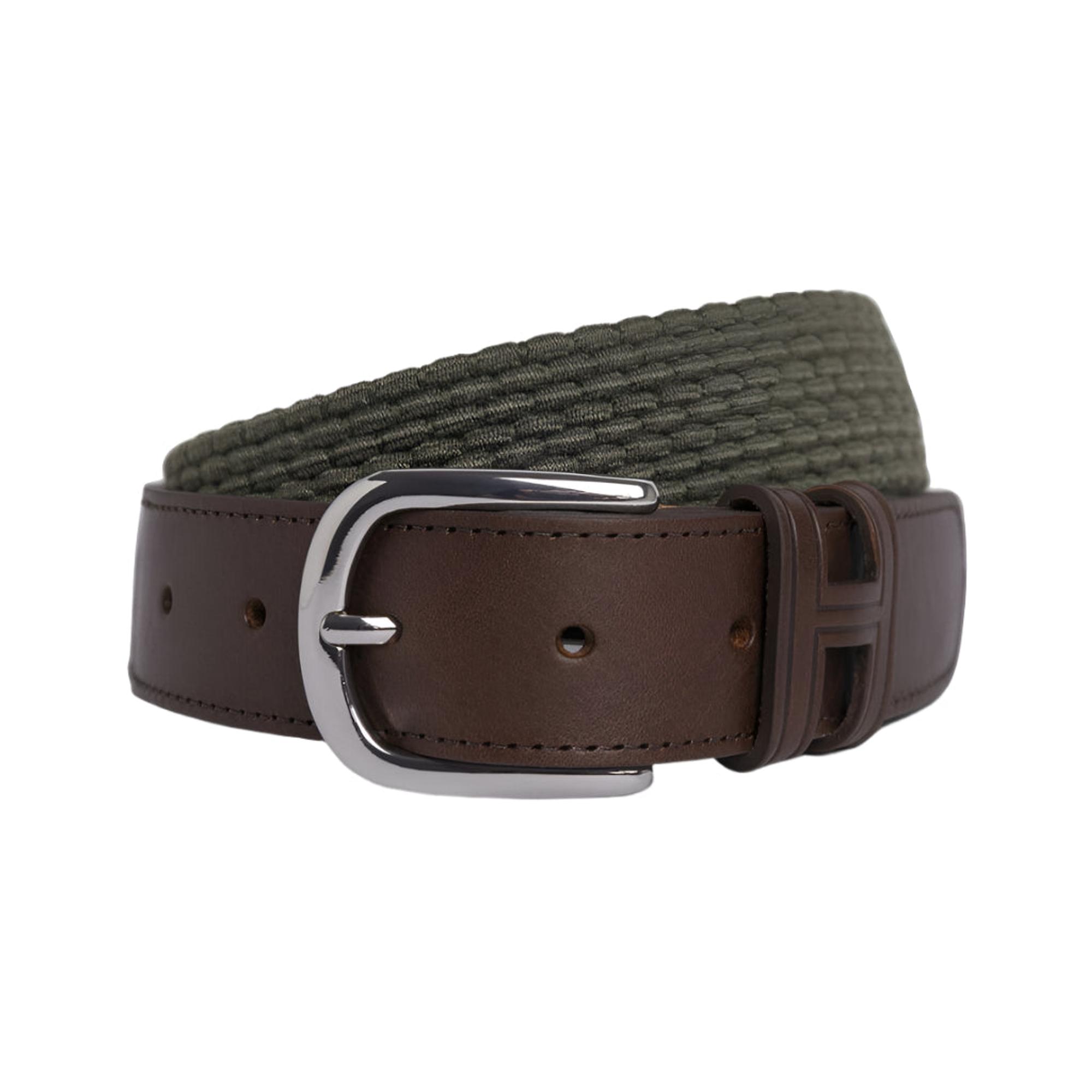 Product image 1 of 8 of Hackett Men's Parachute Stretch Belt - Khaki Green