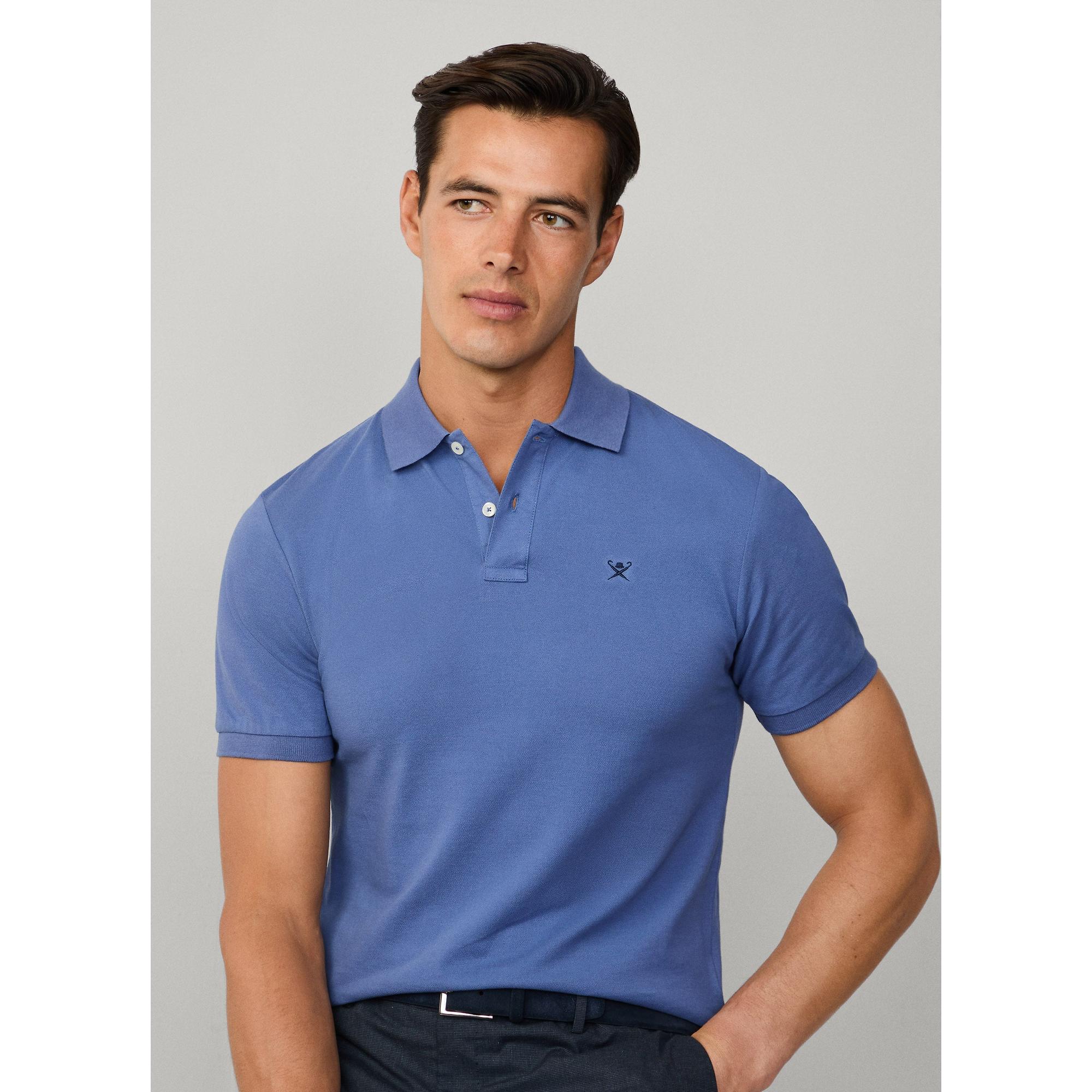 Product image 2 of 9 of Hackett Men's Slim Fit Short Sleeve Pique Polo - Eton Blue