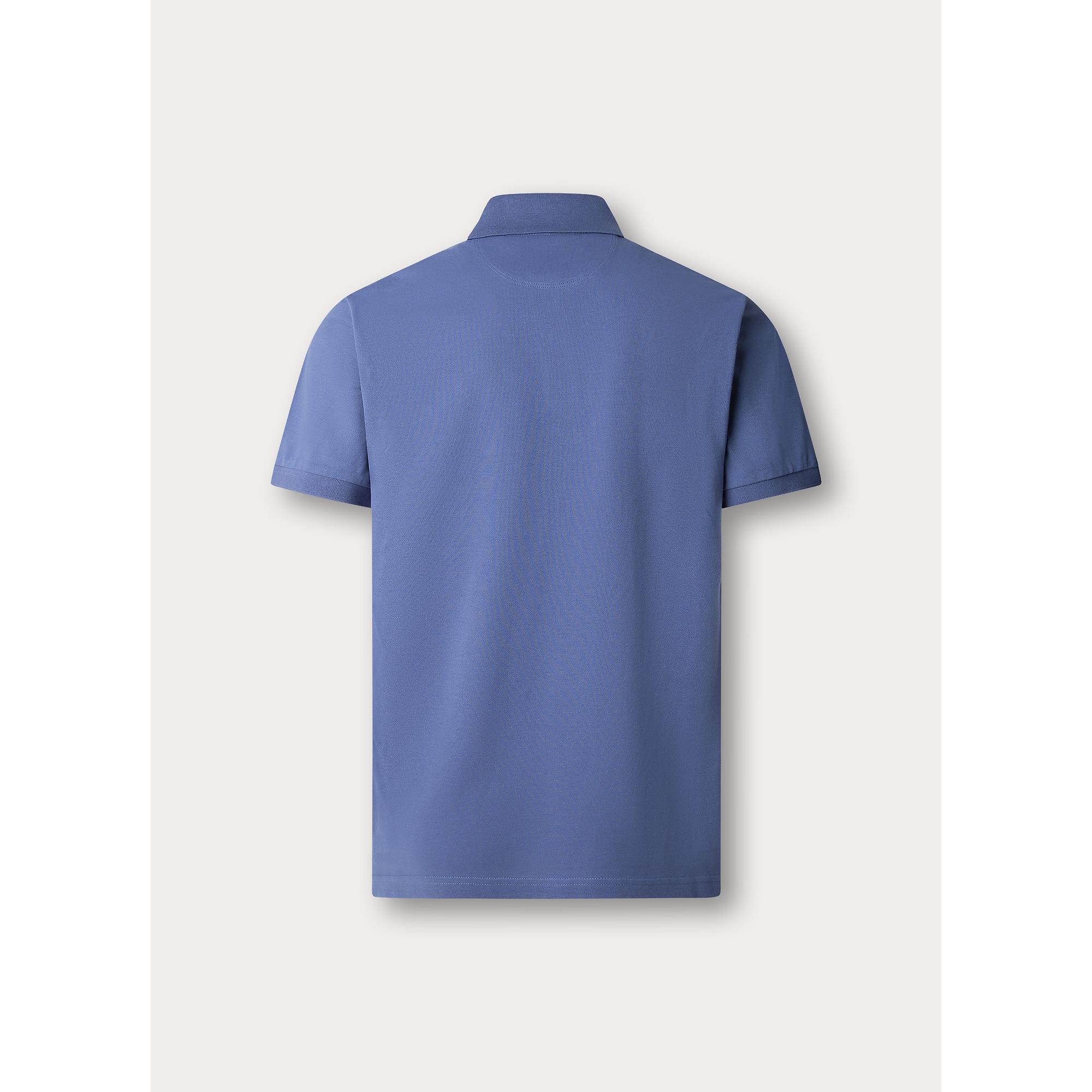 Product image 3 of 9 of Hackett Men's Slim Fit Short Sleeve Pique Polo - Eton Blue