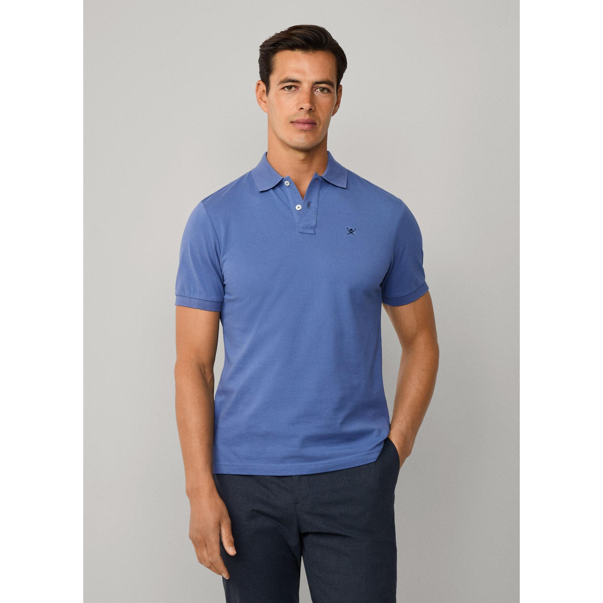 Product image 4 of 9 of Hackett Men's Slim Fit Short Sleeve Pique Polo - Eton Blue