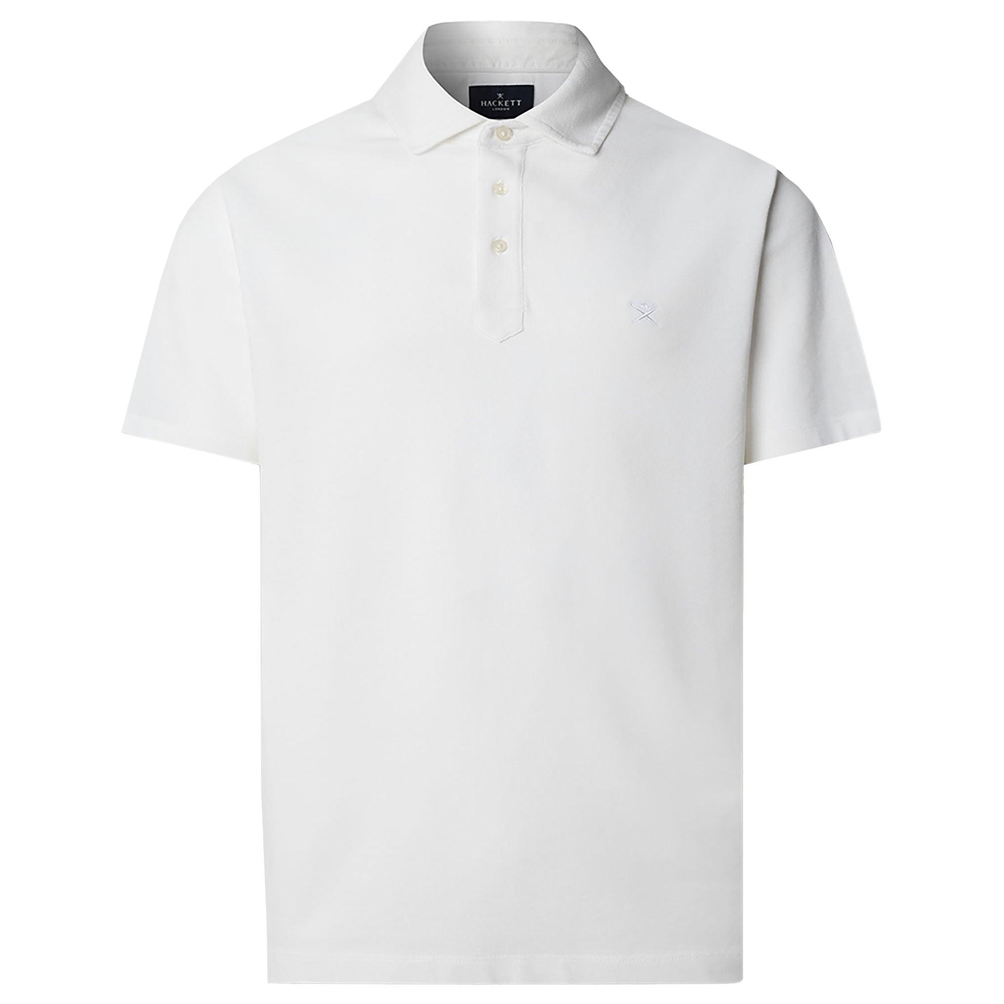 Product image 1 of 9 of Hackett Men's Classic Fit Short Sleeve Pique Polo Shirt - Optic White