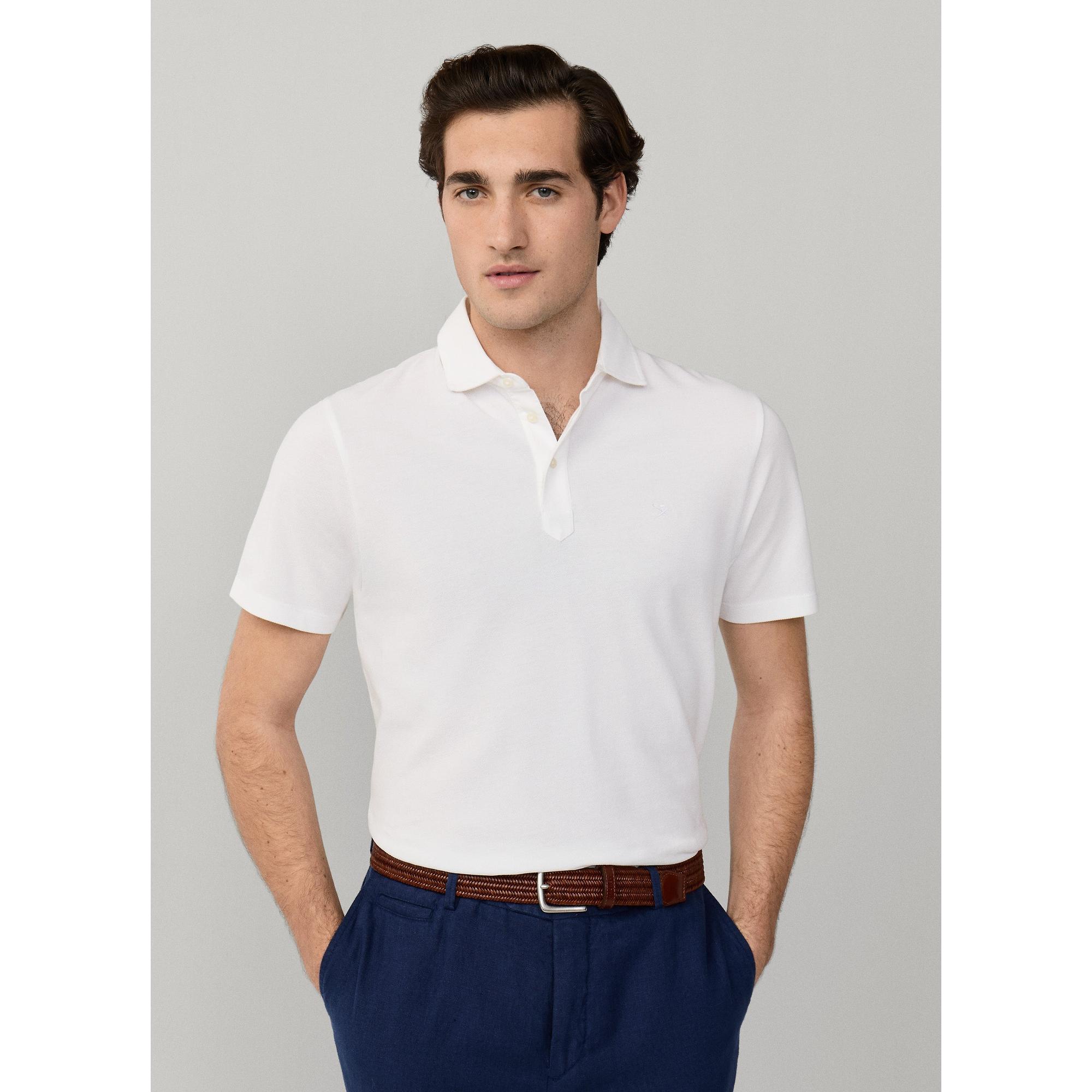 Product image 2 of 9 of Hackett Men's Classic Fit Short Sleeve Pique Polo Shirt - Optic White