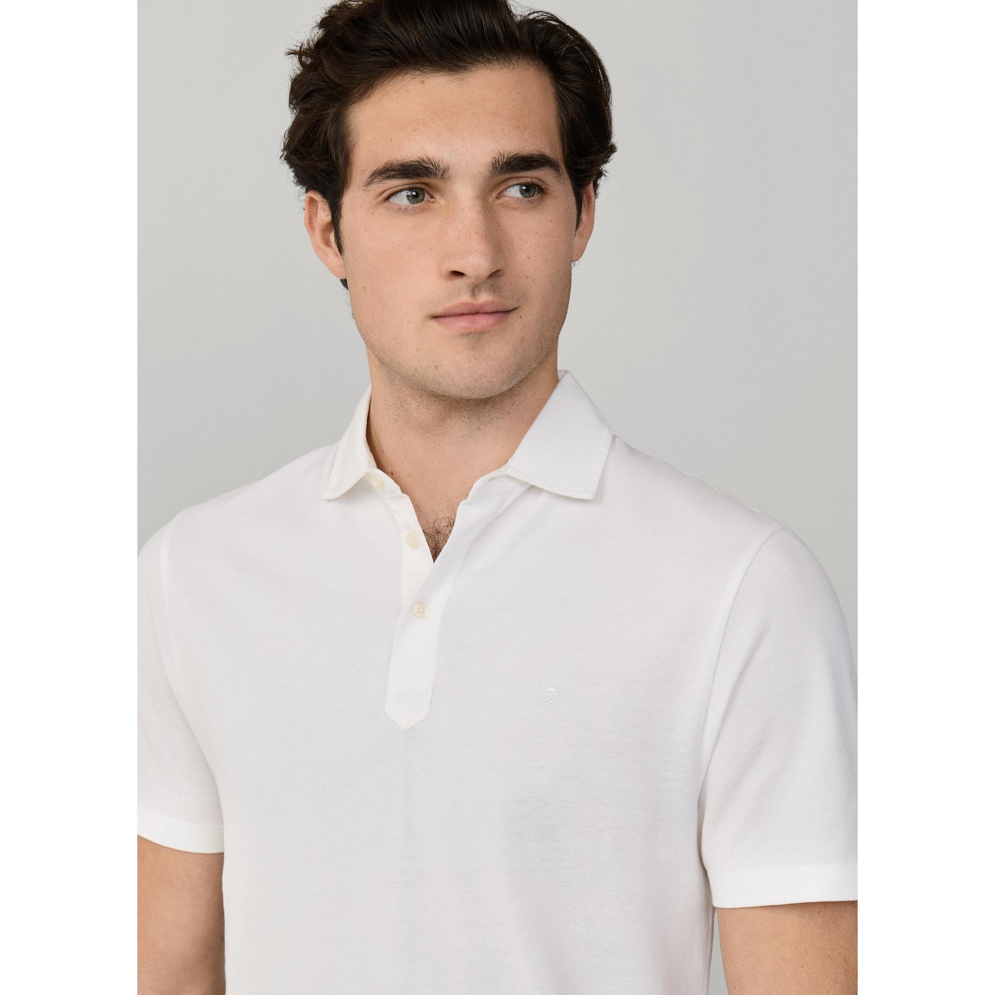 Product image 4 of 9 of Hackett Men's Classic Fit Short Sleeve Pique Polo Shirt - Optic White