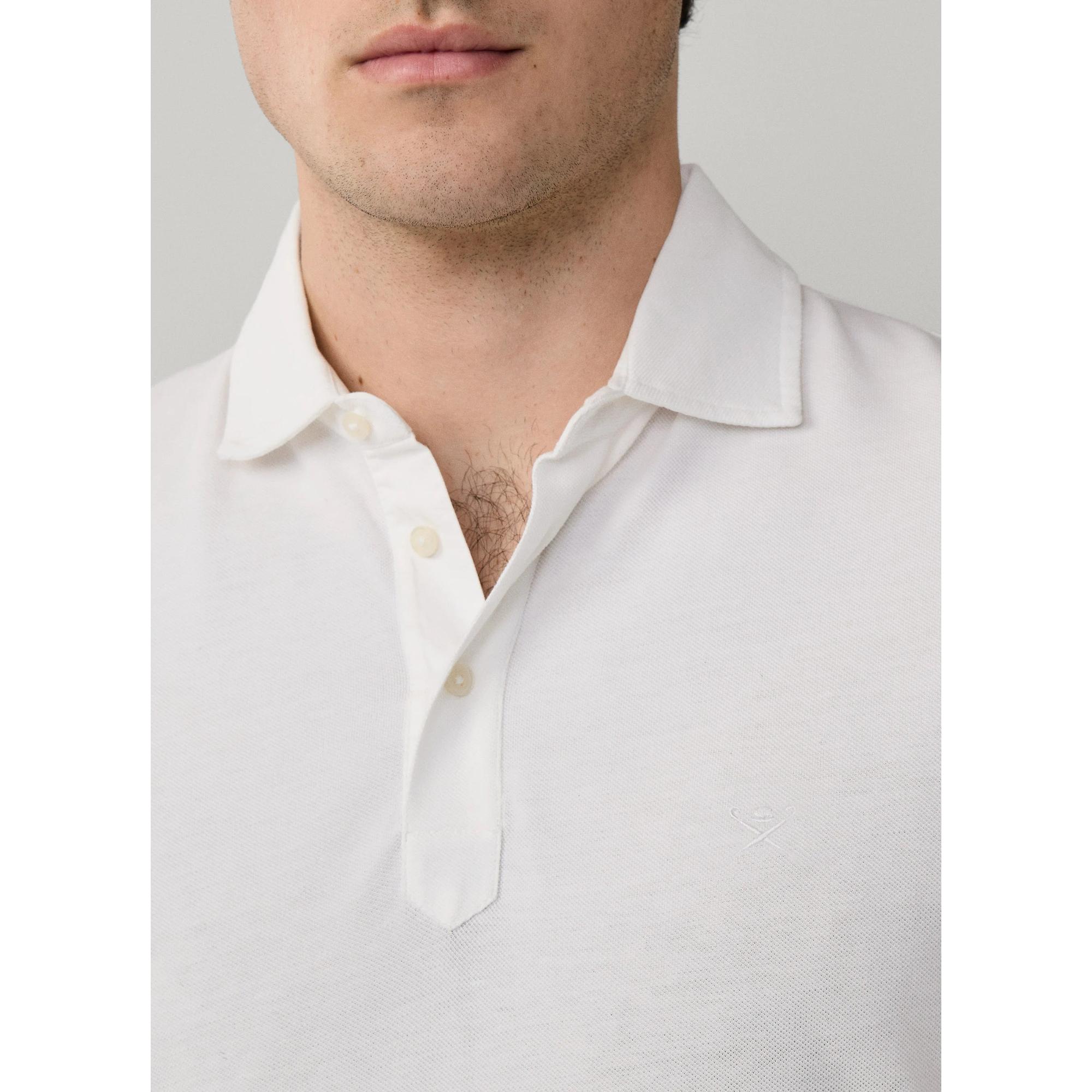 Product image 8 of 9 of Hackett Men's Classic Fit Short Sleeve Pique Polo Shirt - Optic White