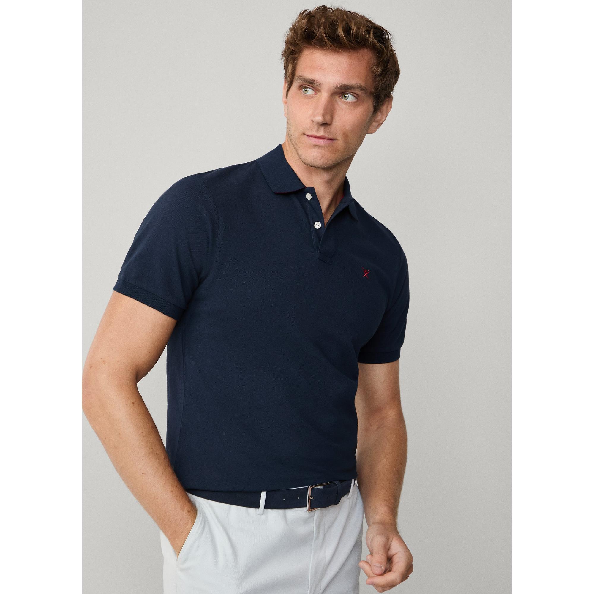 Product image 2 of 8 of Hackett Men's Slim Fit Short Sleeve Pique Polo Shirt - Navy