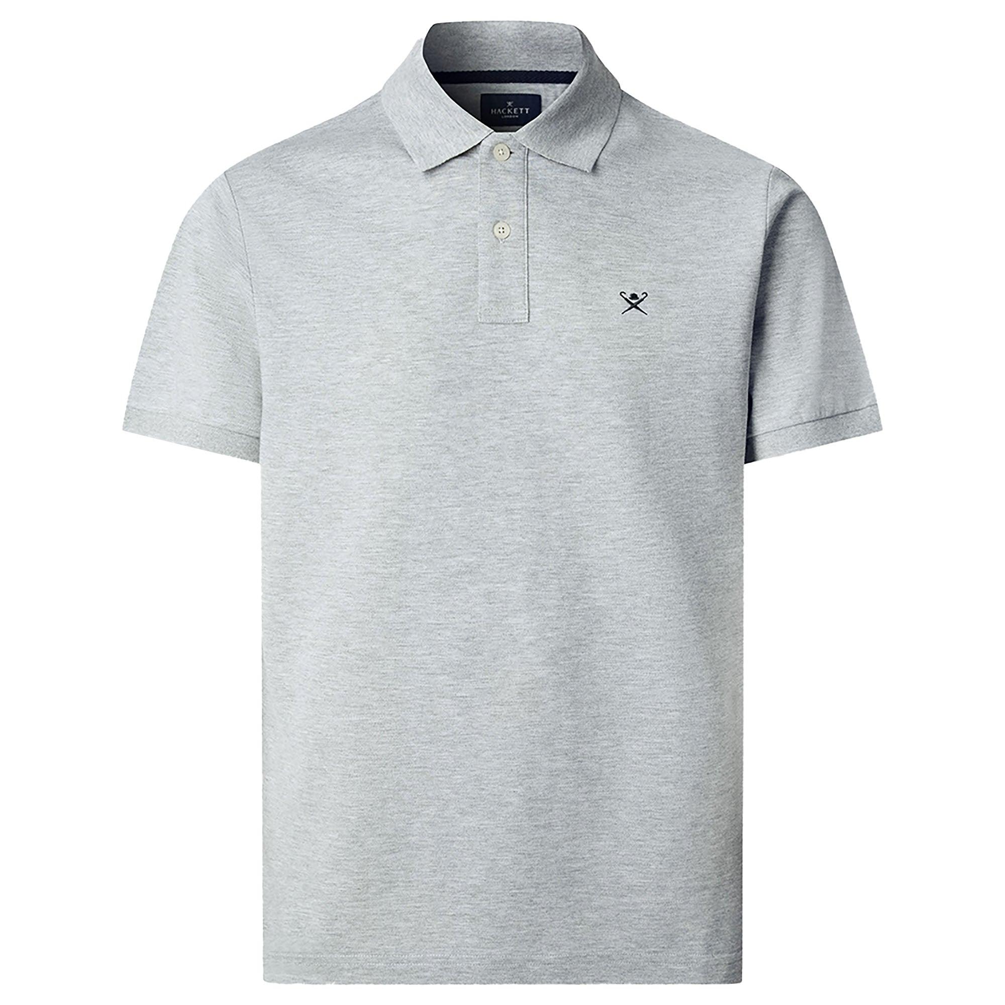Product image 1 of 8 of Hackett Men's Slim Fit Short Sleeve Pique Polo Shirt - Light Grey Marl