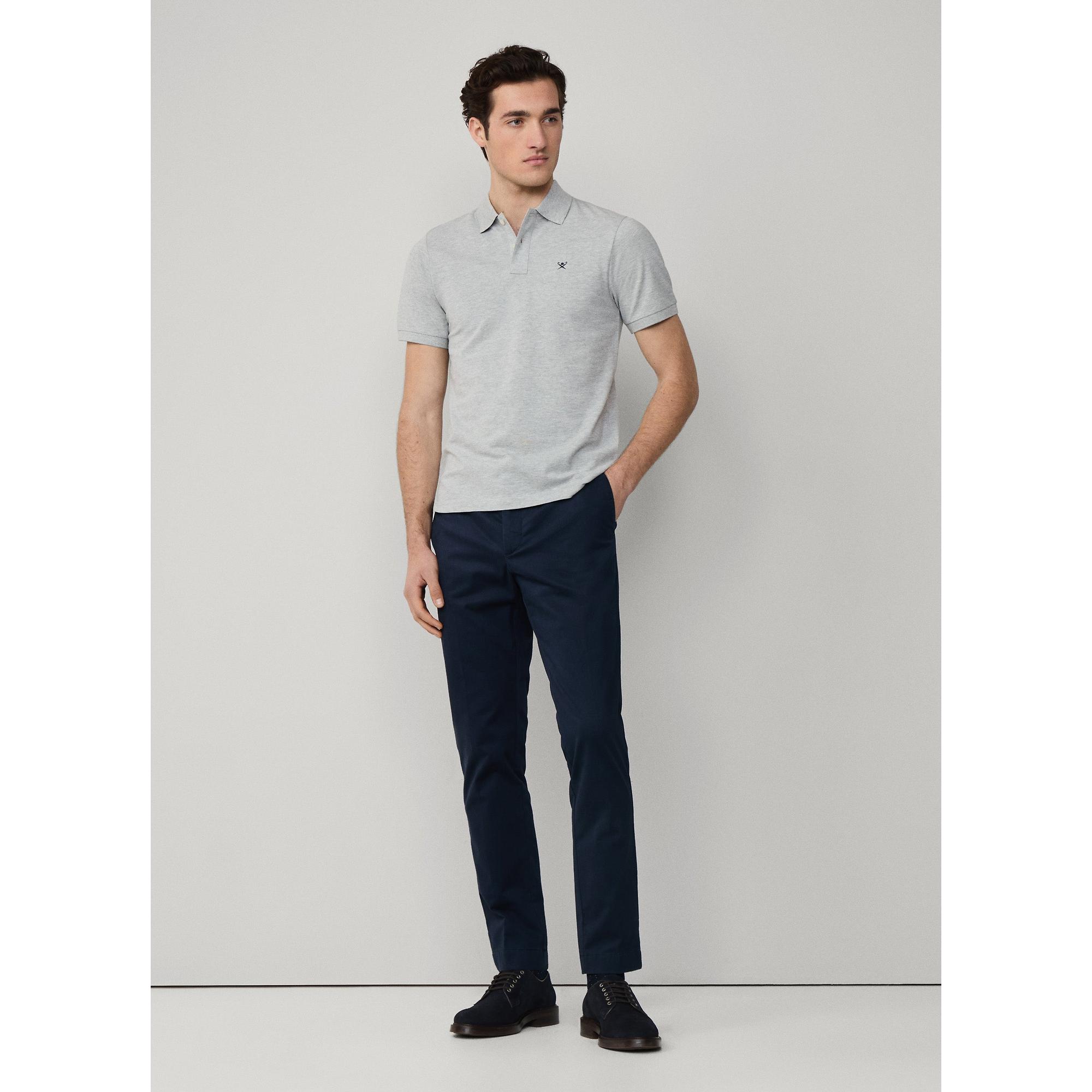 Product image 8 of 8 of Hackett Men's Slim Fit Short Sleeve Pique Polo Shirt - Light Grey Marl
