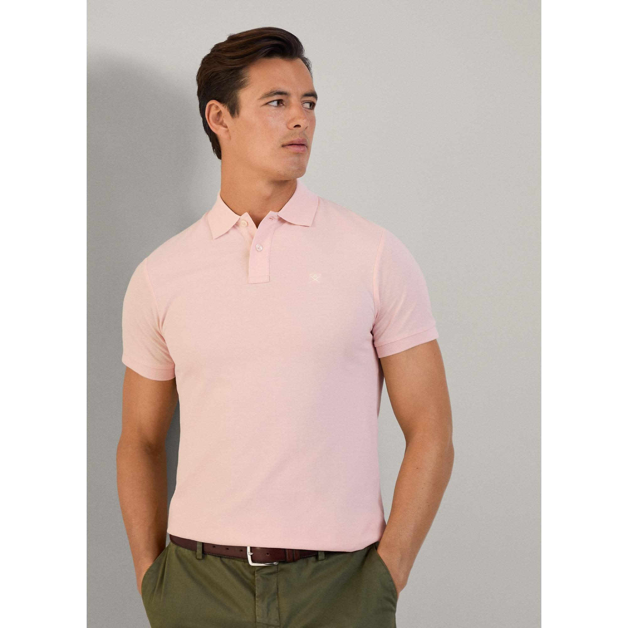 Product image 3 of 8 of Hackett Men's Slim Fit Short Sleeve Pique Polo - Summer Pink